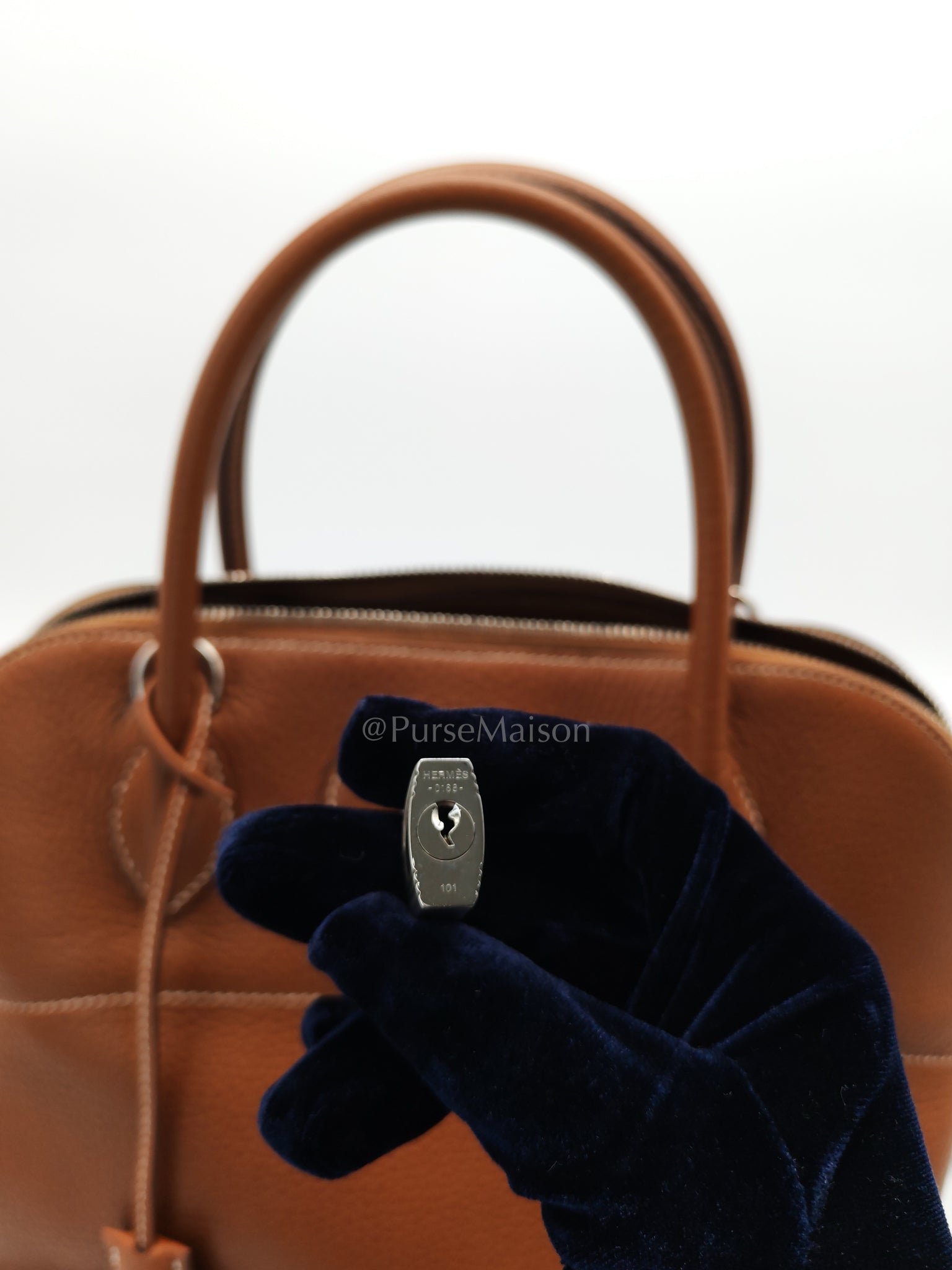Bolide 31 Gold Taurillon Clemence Leather in Palladium Hardware Stamp C(2018) | Purse Maison Luxury Bags Shop