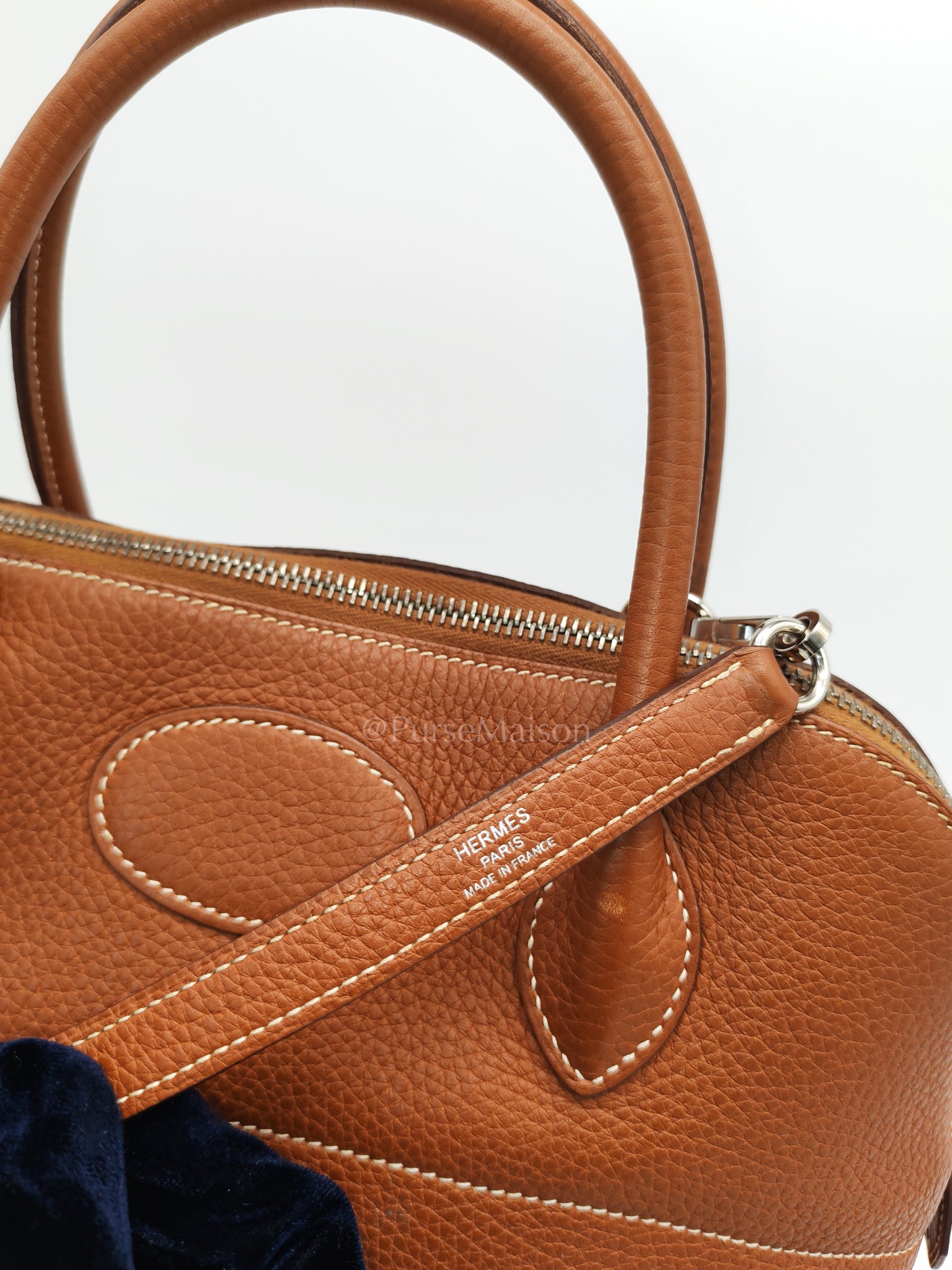 Bolide 31 Gold Taurillon Clemence Leather in Palladium Hardware Stamp C(2018) | Purse Maison Luxury Bags Shop