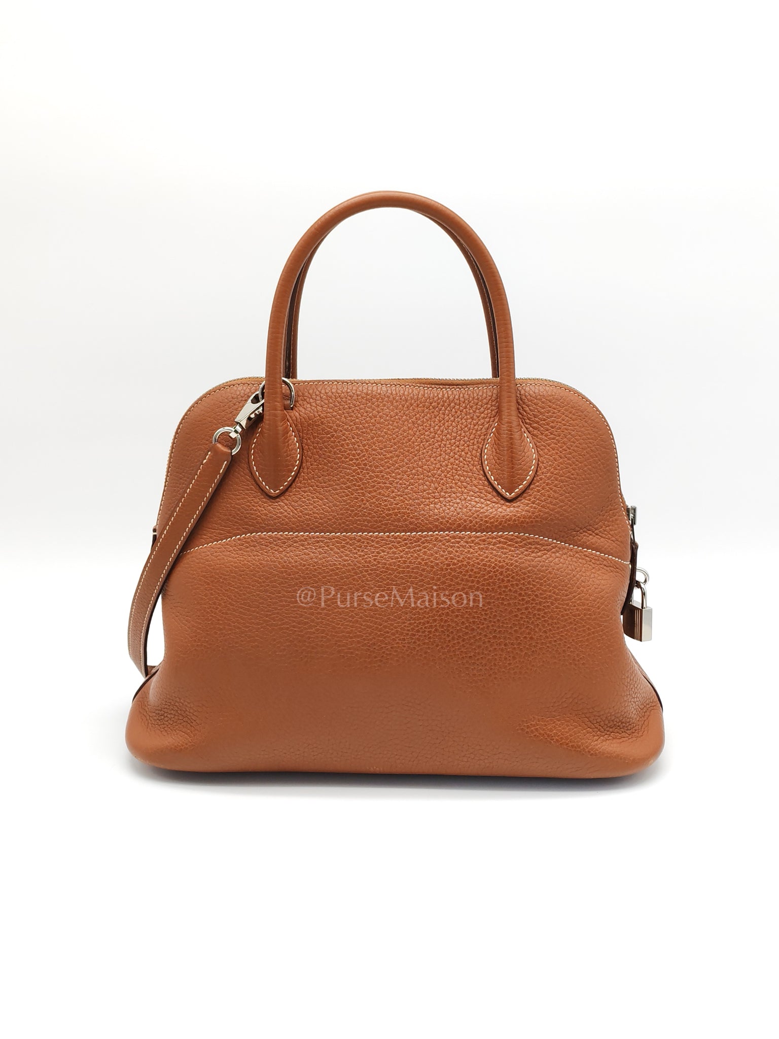 Bolide 31 Gold Taurillon Clemence Leather in Palladium Hardware Stamp C(2018) | Purse Maison Luxury Bags Shop