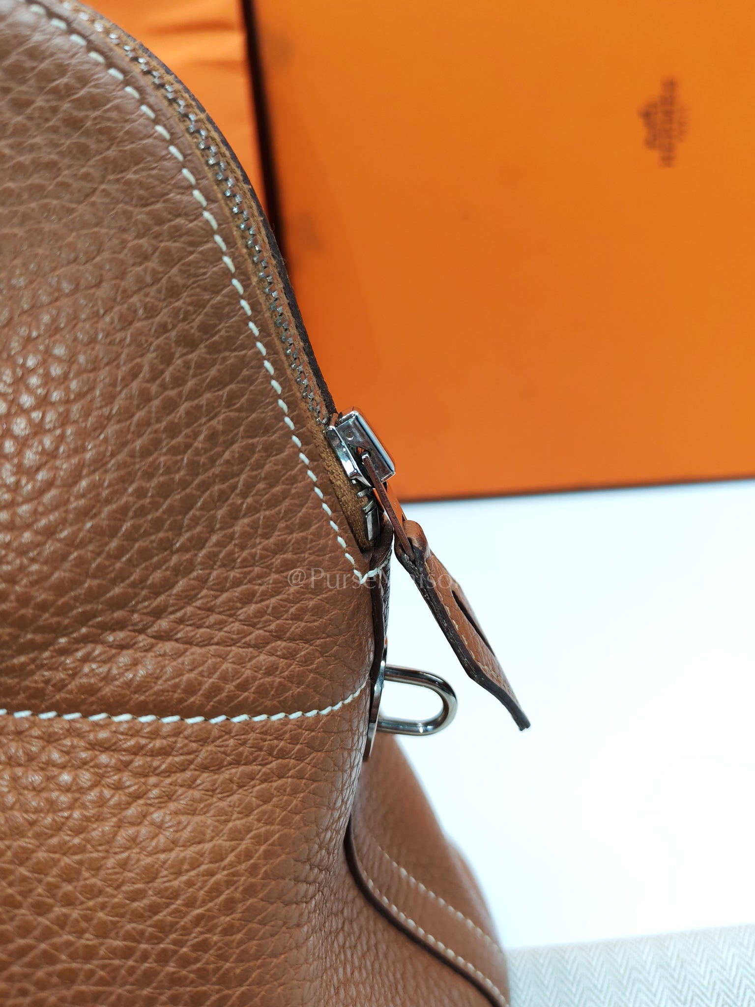 Bolide 31 Gold Taurillon Clemence Leather in Palladium Hardware Stamp C(2018) | Purse Maison Luxury Bags Shop