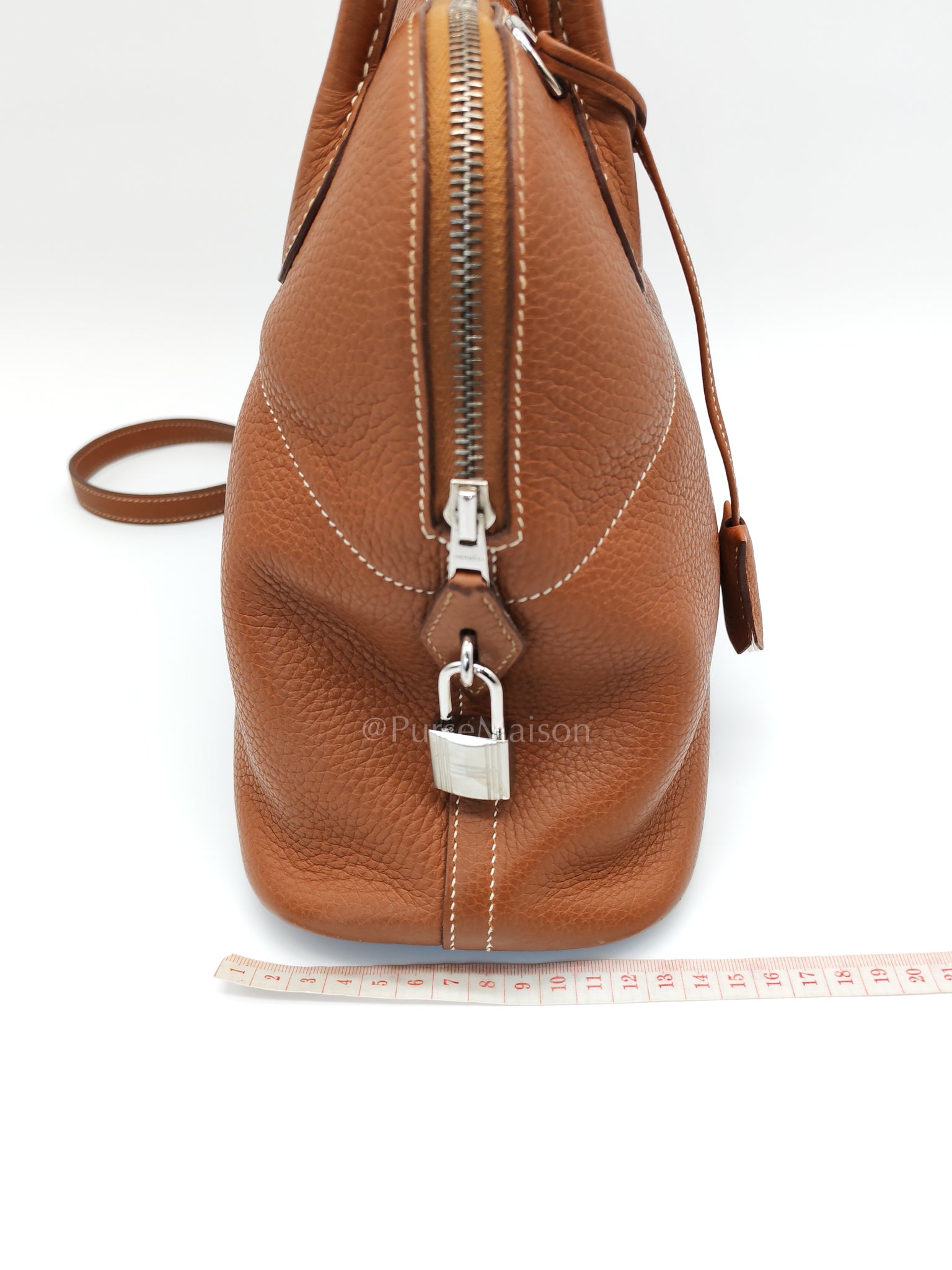 Bolide 31 Gold Taurillon Clemence Leather in Palladium Hardware Stamp C(2018) | Purse Maison Luxury Bags Shop