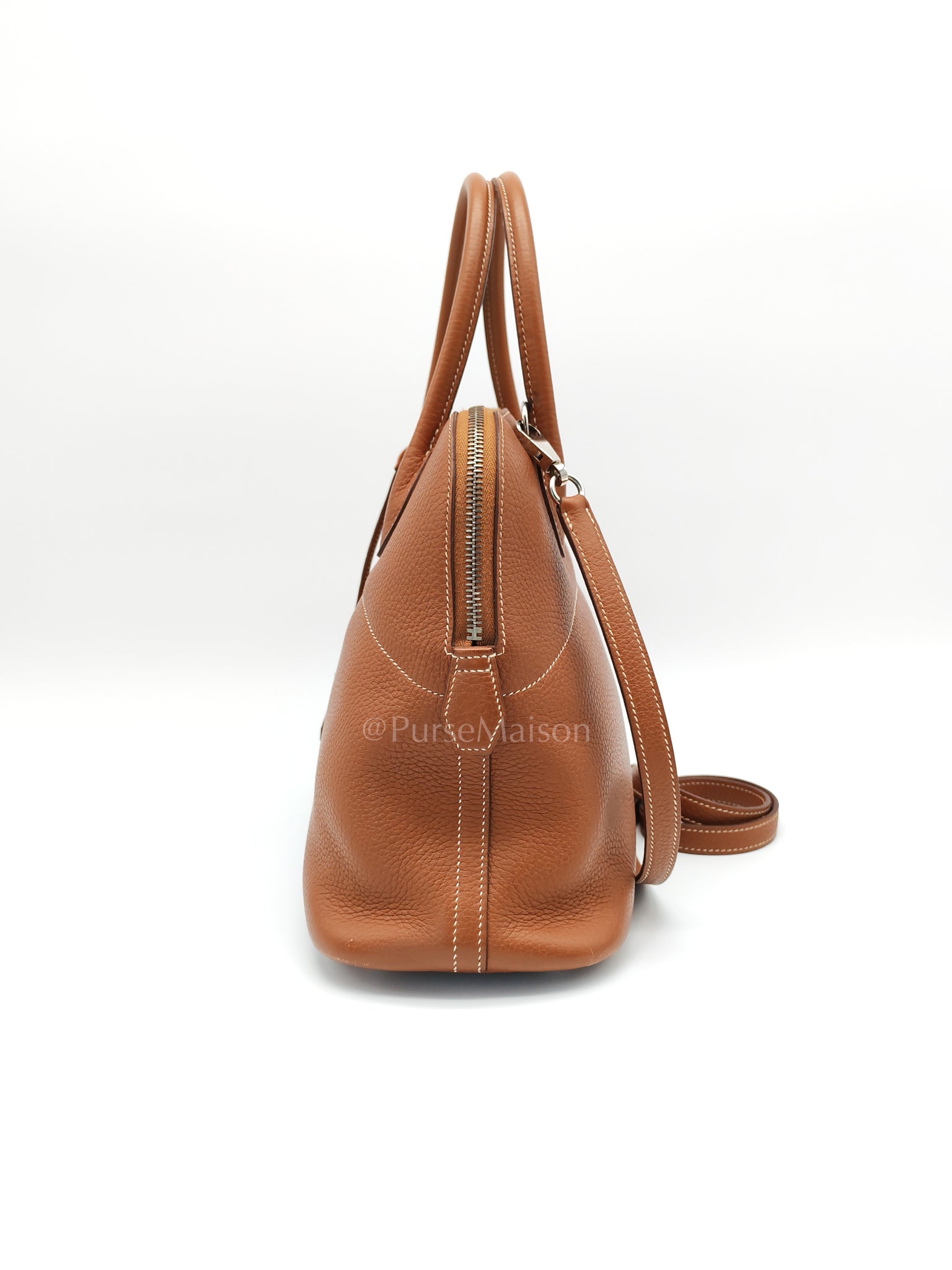 Bolide 31 Gold Taurillon Clemence Leather in Palladium Hardware Stamp C(2018) | Purse Maison Luxury Bags Shop