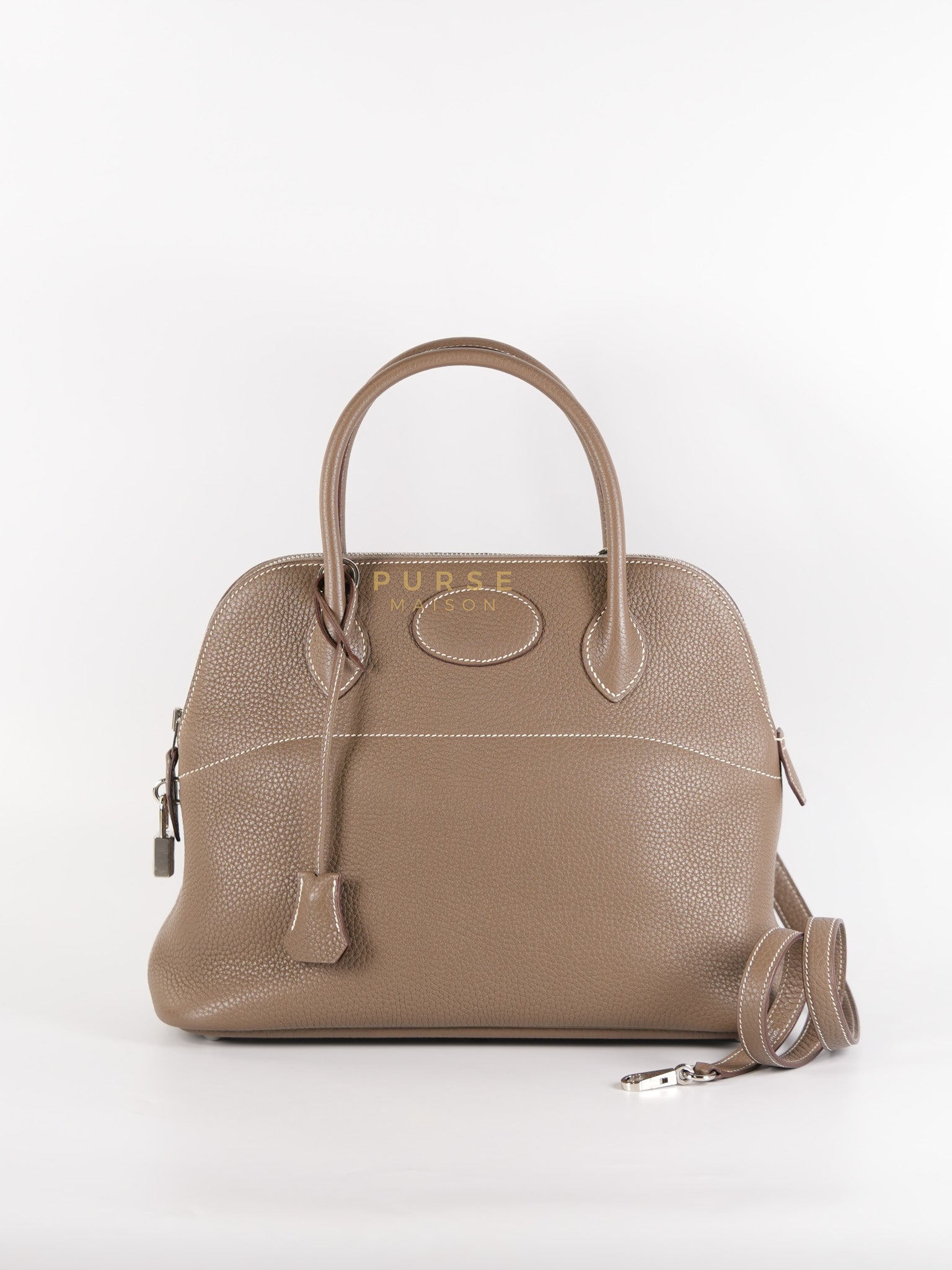 Bolide 31 in Etoupe Taurillon Clemence Leather Palladium Hardware Stamp X(2016) | Purse Maison Luxury Bags Shop