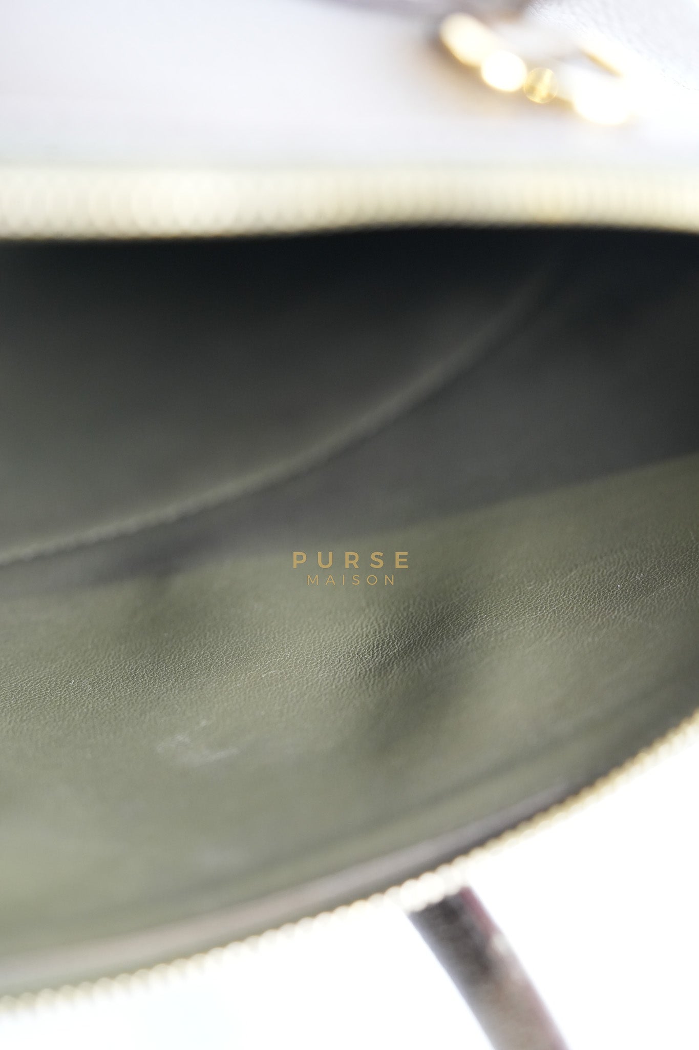 Bolide 35 in Dark Toupe Chèvre Mysore Leather Gold Hardware Stamp F Square(2002) | Purse Maison Luxury Bags Shop