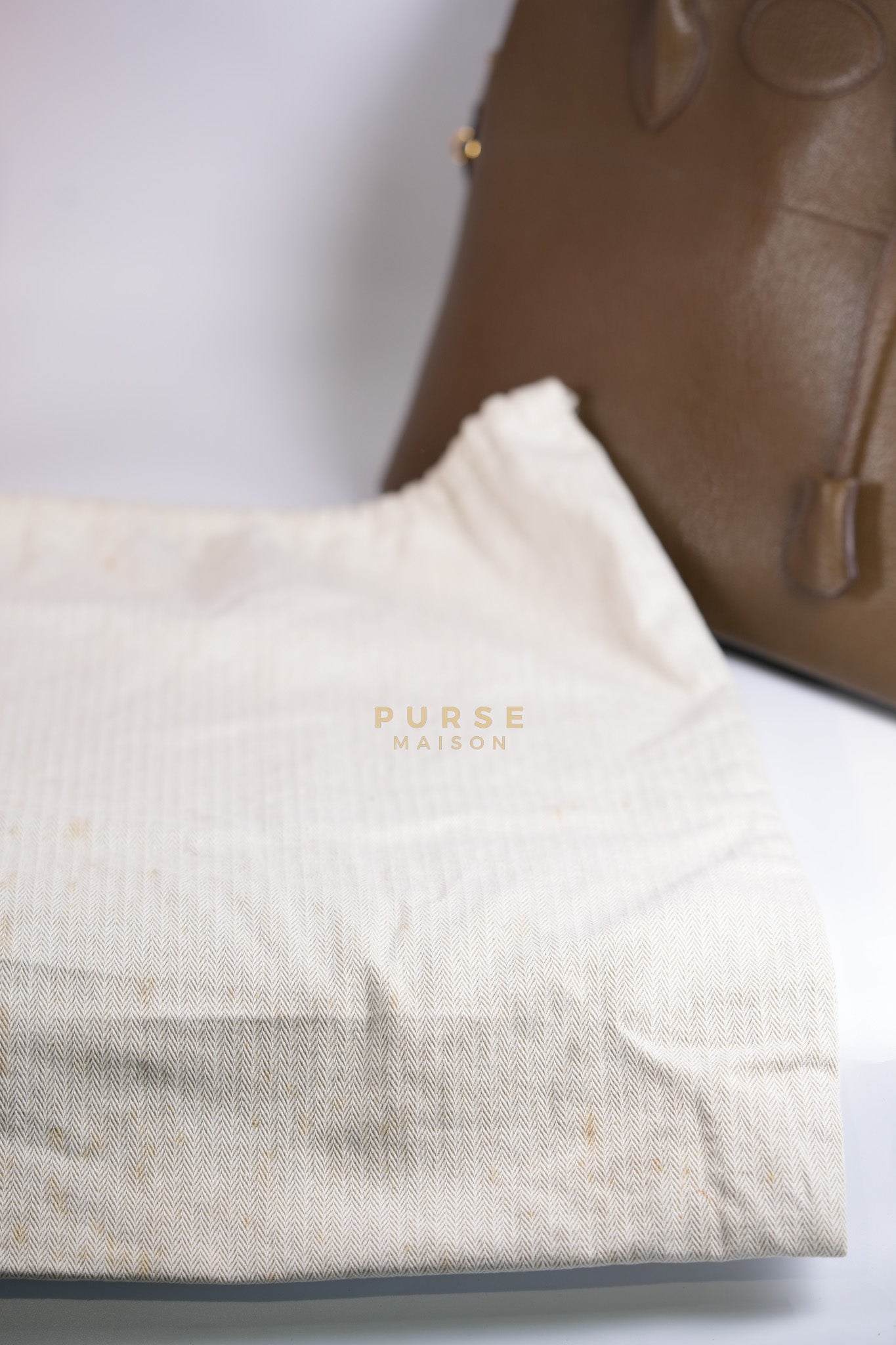 Bolide 35 in Dark Toupe Chèvre Mysore Leather Gold Hardware Stamp F Square(2002) | Purse Maison Luxury Bags Shop