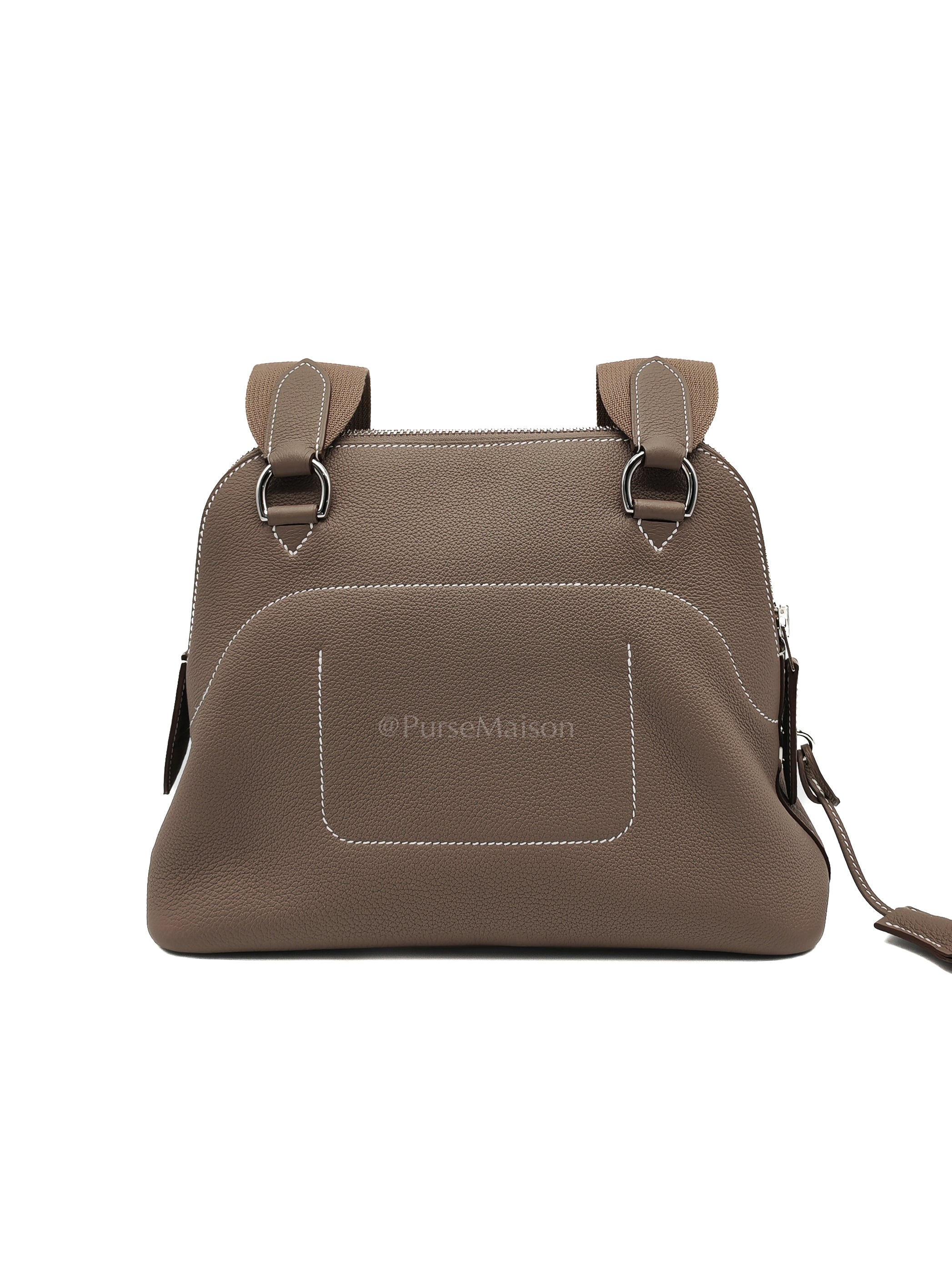 Bolide Messenger in Etoupe Evercolor Leather and Palladium Hardwarde Stamp K (2025) | Purse Maison Luxury Bags Shop