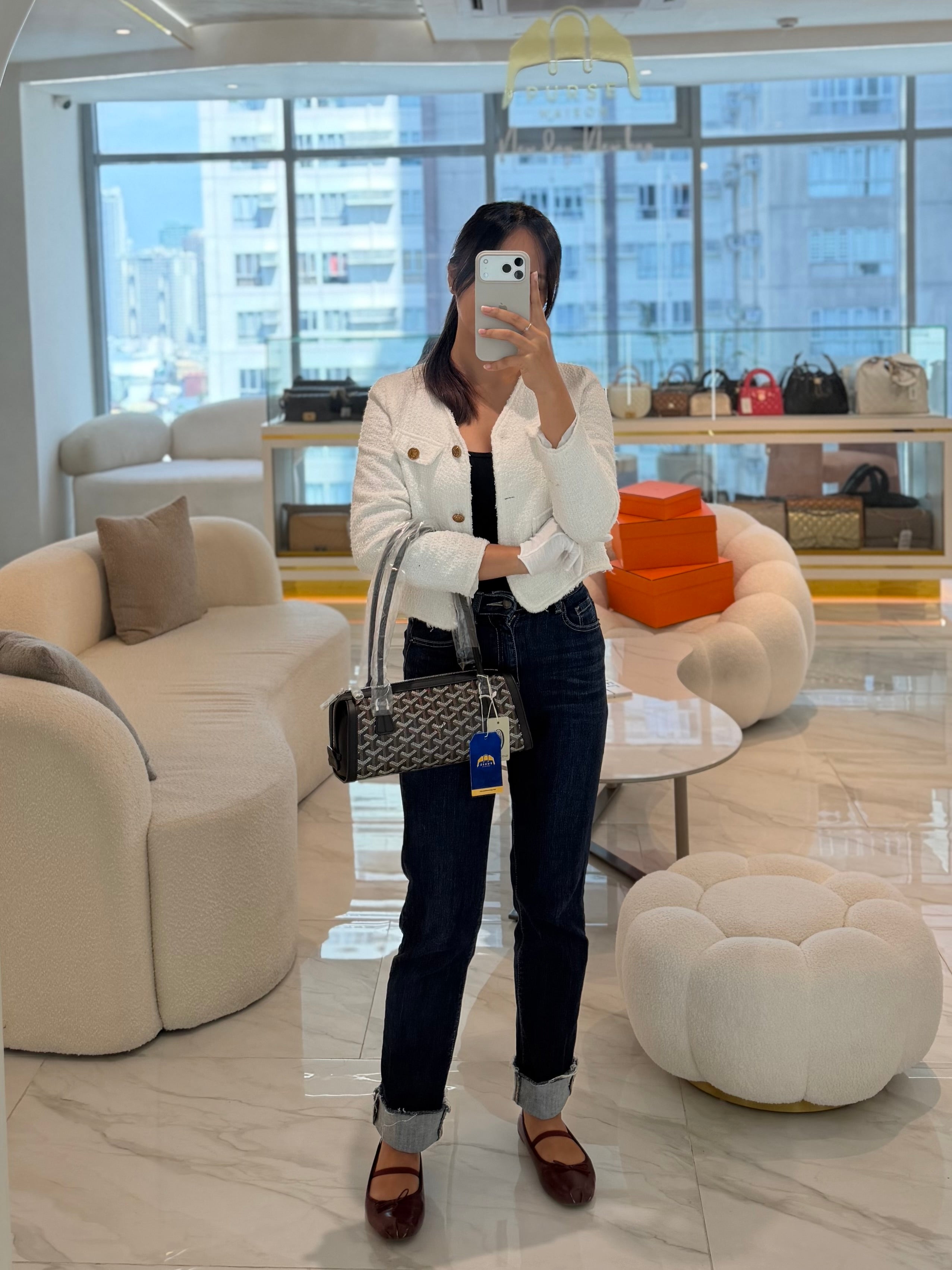 Bonbonniere in Black Goyardine Canvas Shoulder | Purse Maison Luxury Bags Shop