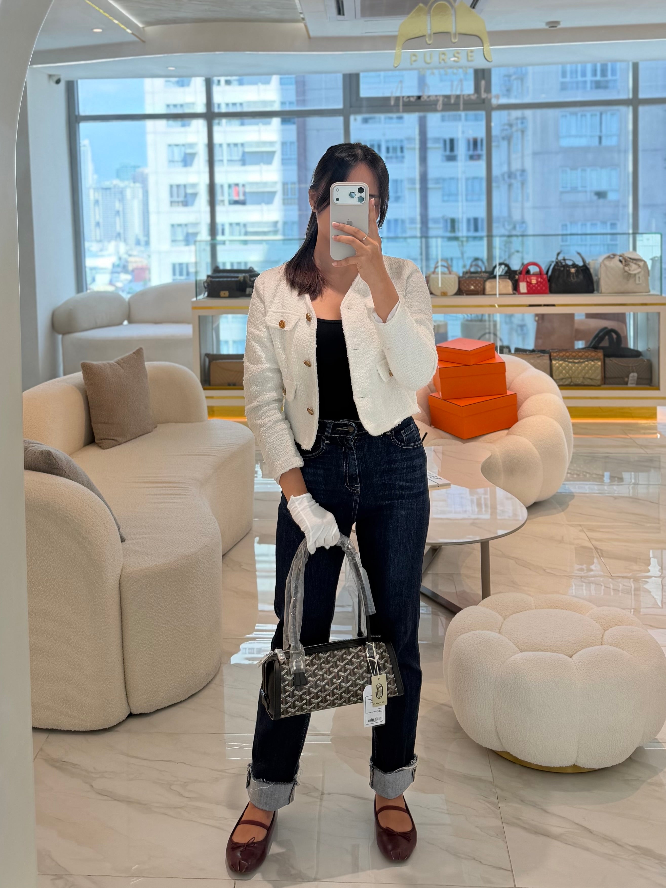 Bonbonniere in Black Goyardine Canvas Shoulder | Purse Maison Luxury Bags Shop