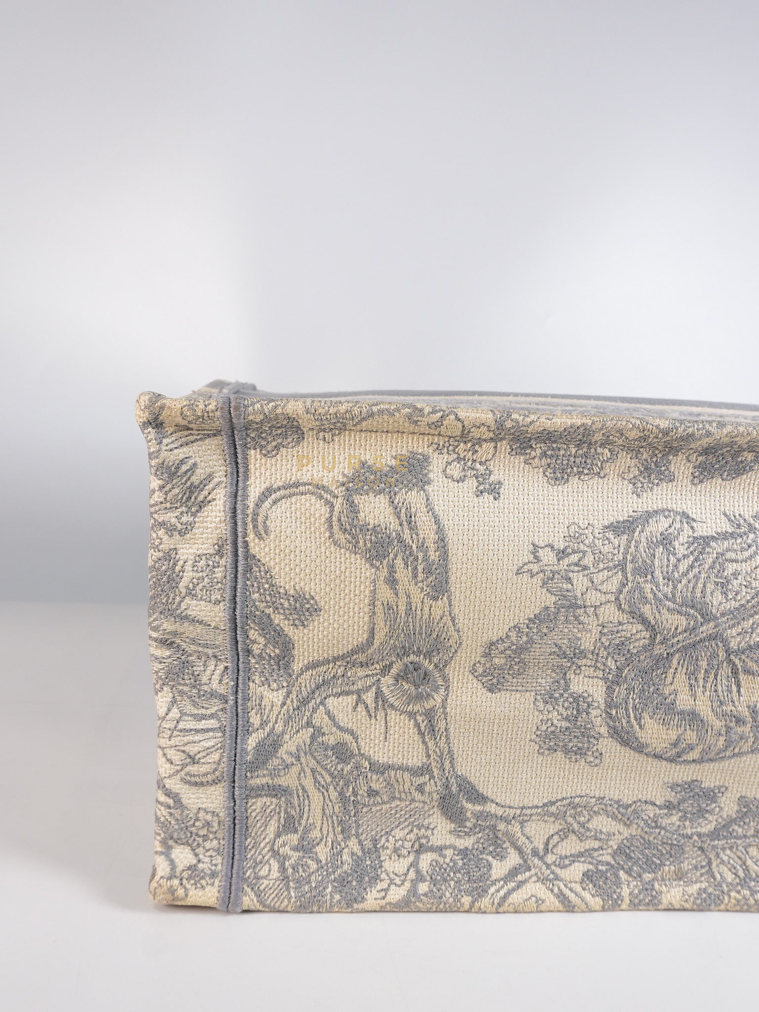 Book Tote Bag Medium in White & Gray | Purse Maison Luxury Bags Shop