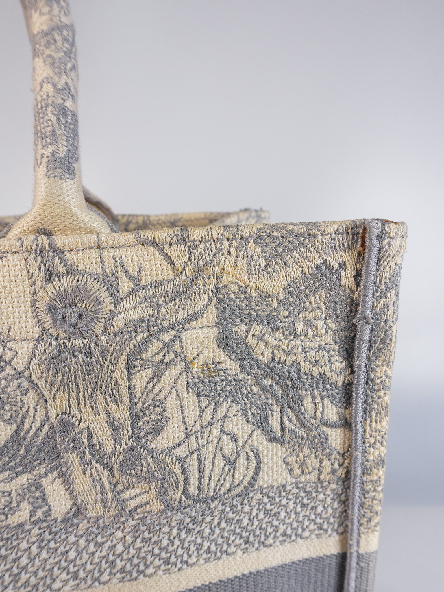 Book Tote Bag Medium in White & Gray | Purse Maison Luxury Bags Shop