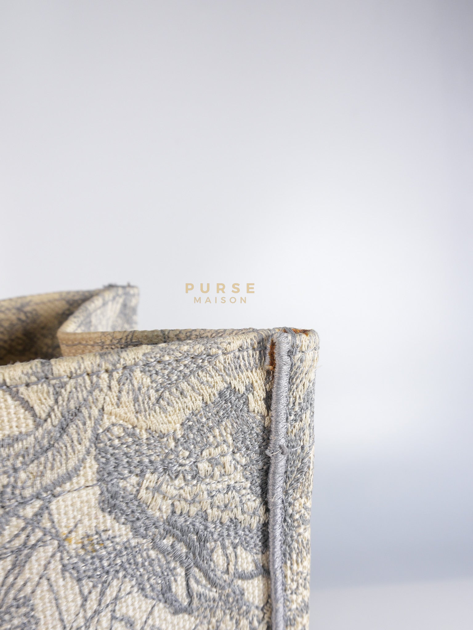 Book Tote Bag Medium in White & Gray | Purse Maison Luxury Bags Shop