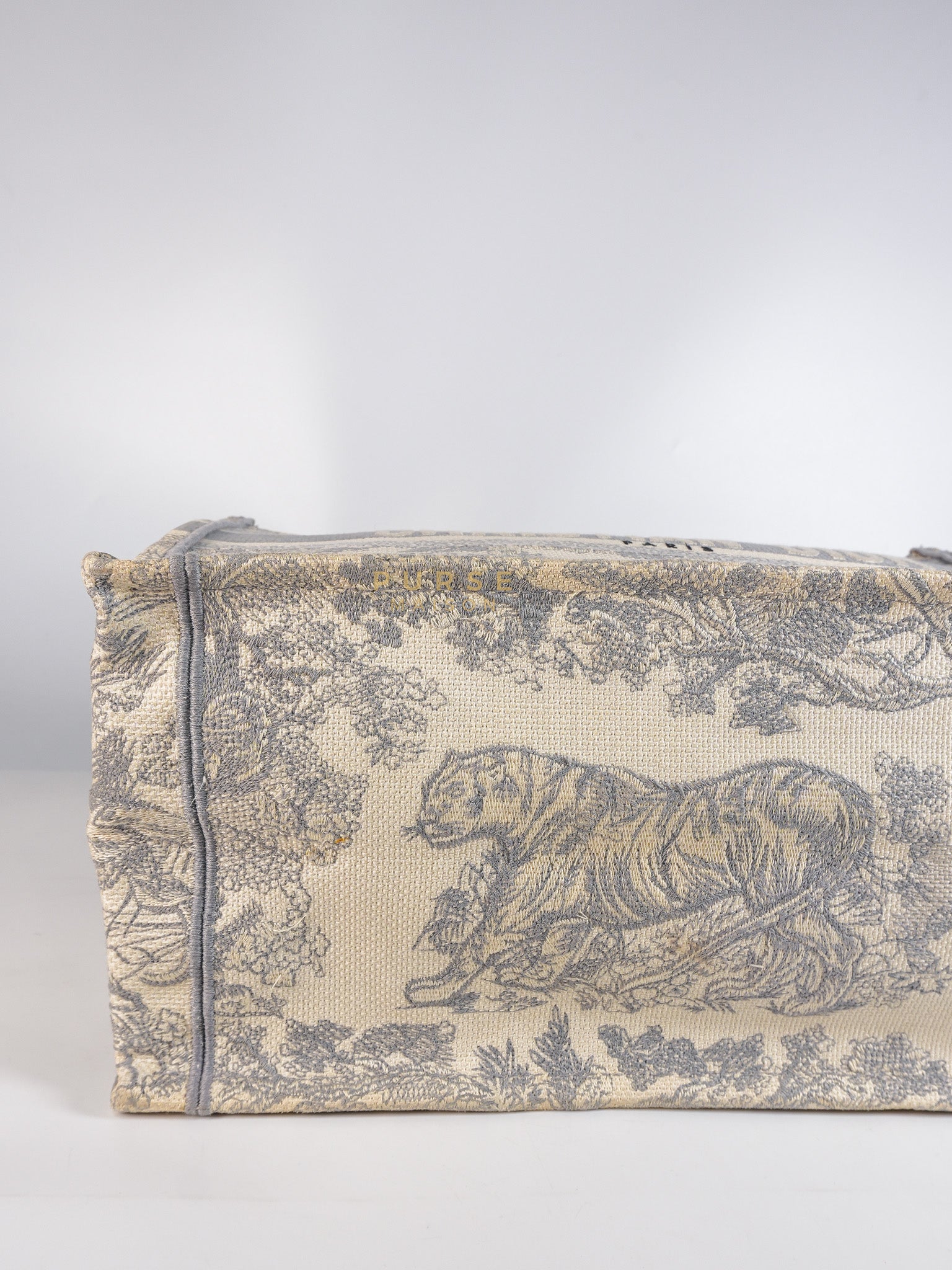Book Tote Bag Medium in White & Gray | Purse Maison Luxury Bags Shop
