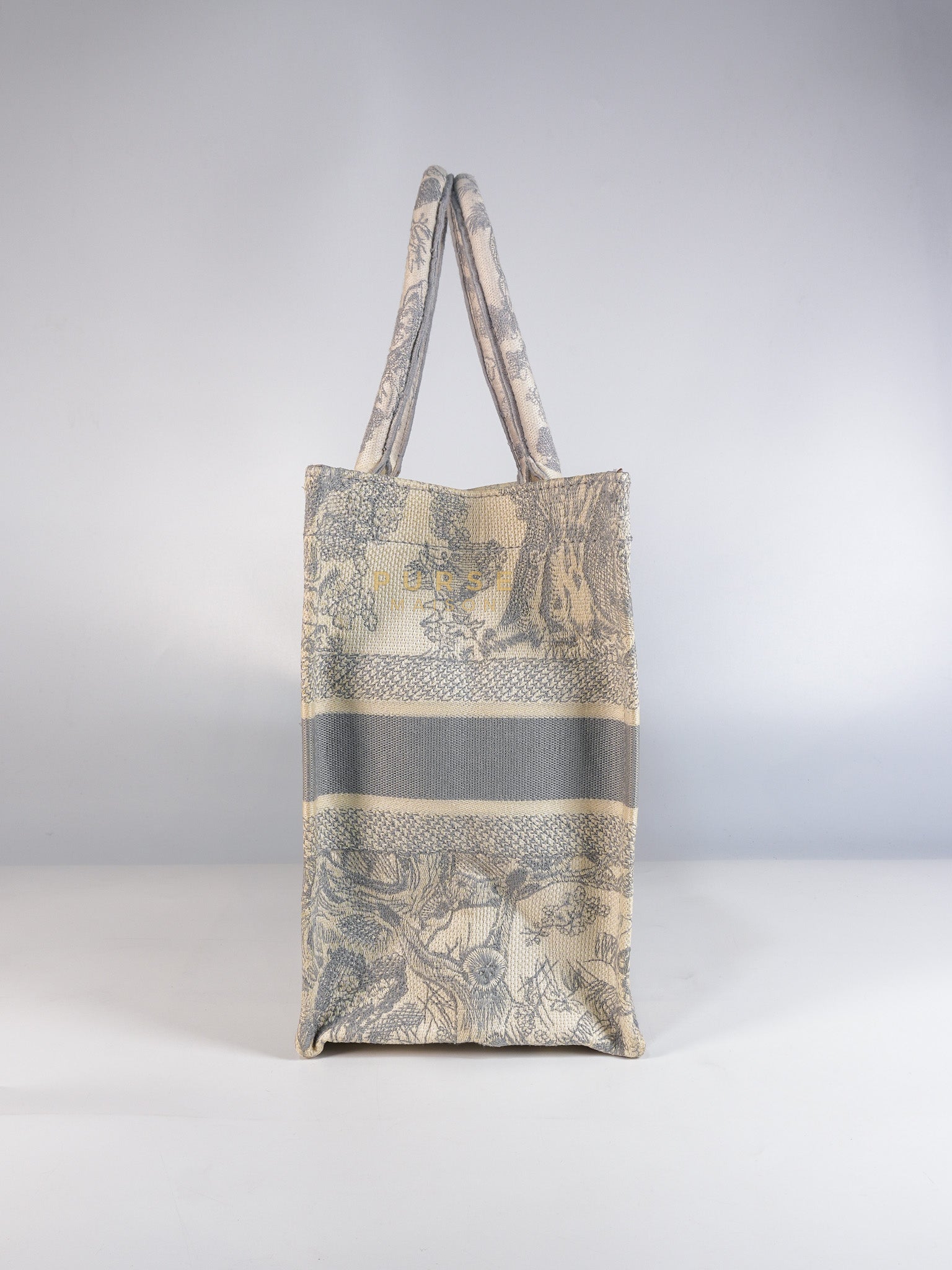 Book Tote Bag Medium in White & Gray | Purse Maison Luxury Bags Shop