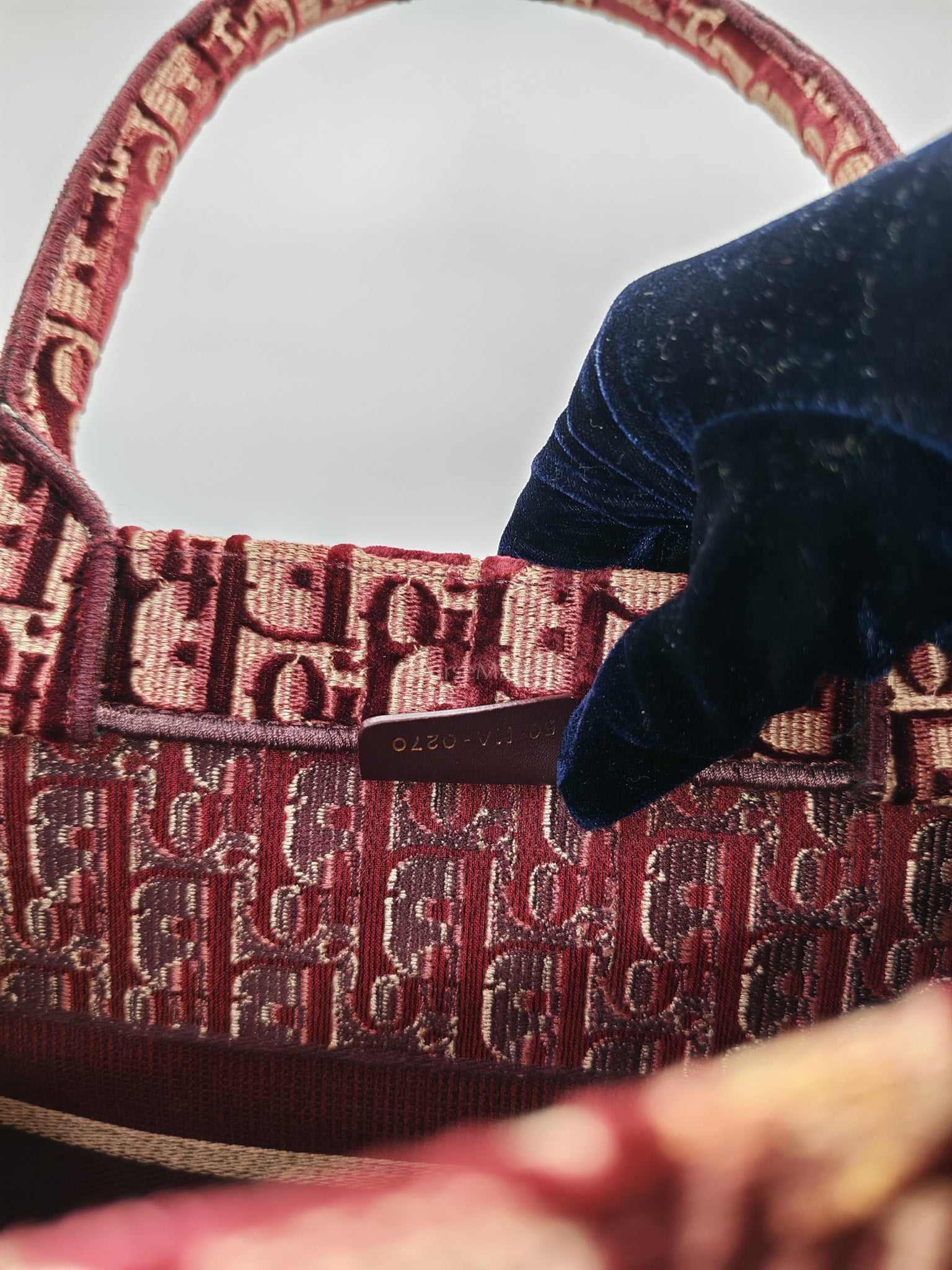 Book Tote in Burgundy Oblique Velvet Tote Bag | Purse Maison Luxury Bags Shop