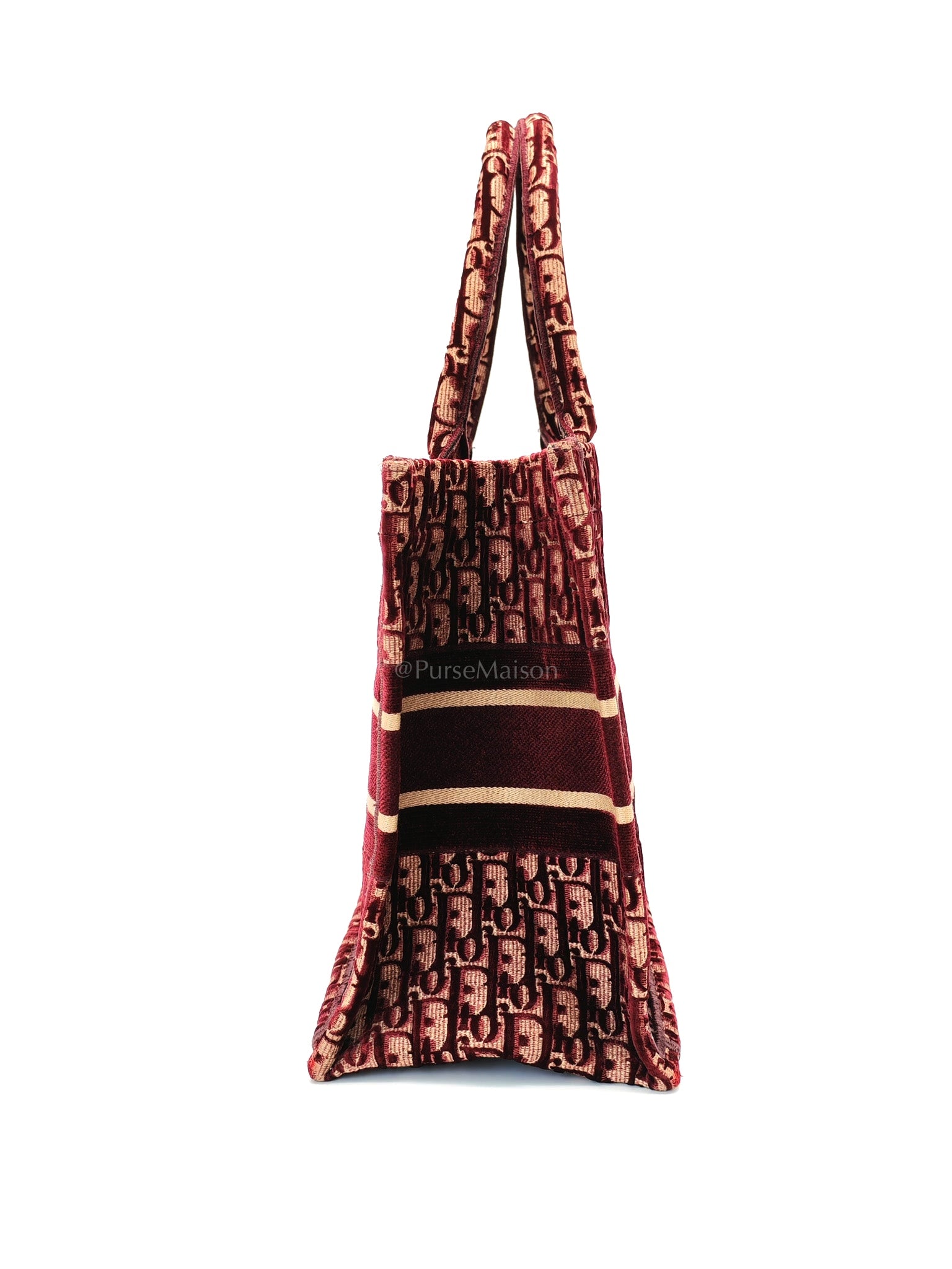 Book Tote in Burgundy Oblique Velvet Tote Bag | Purse Maison Luxury Bags Shop