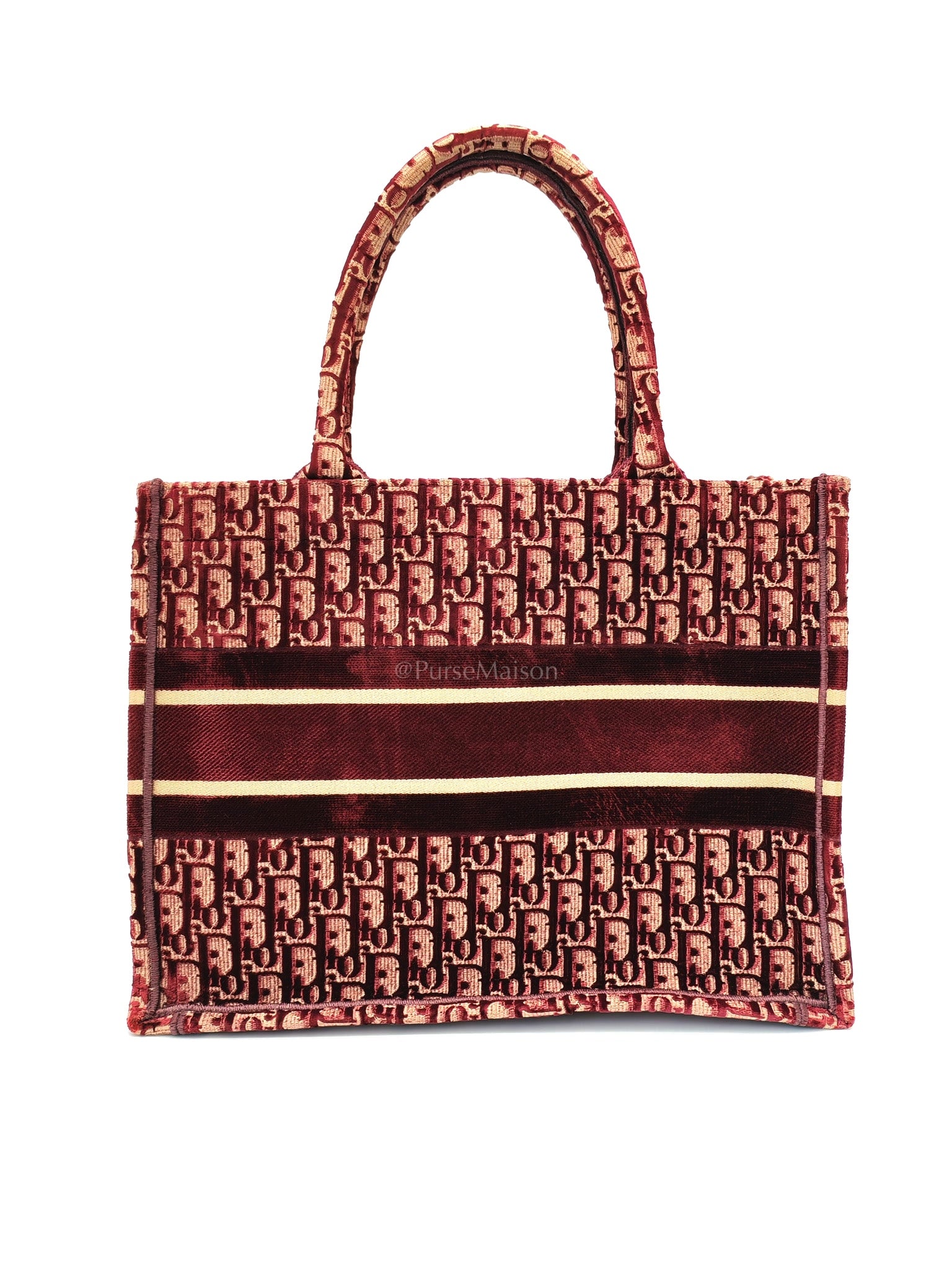 Book Tote in Burgundy Oblique Velvet Tote Bag | Purse Maison Luxury Bags Shop
