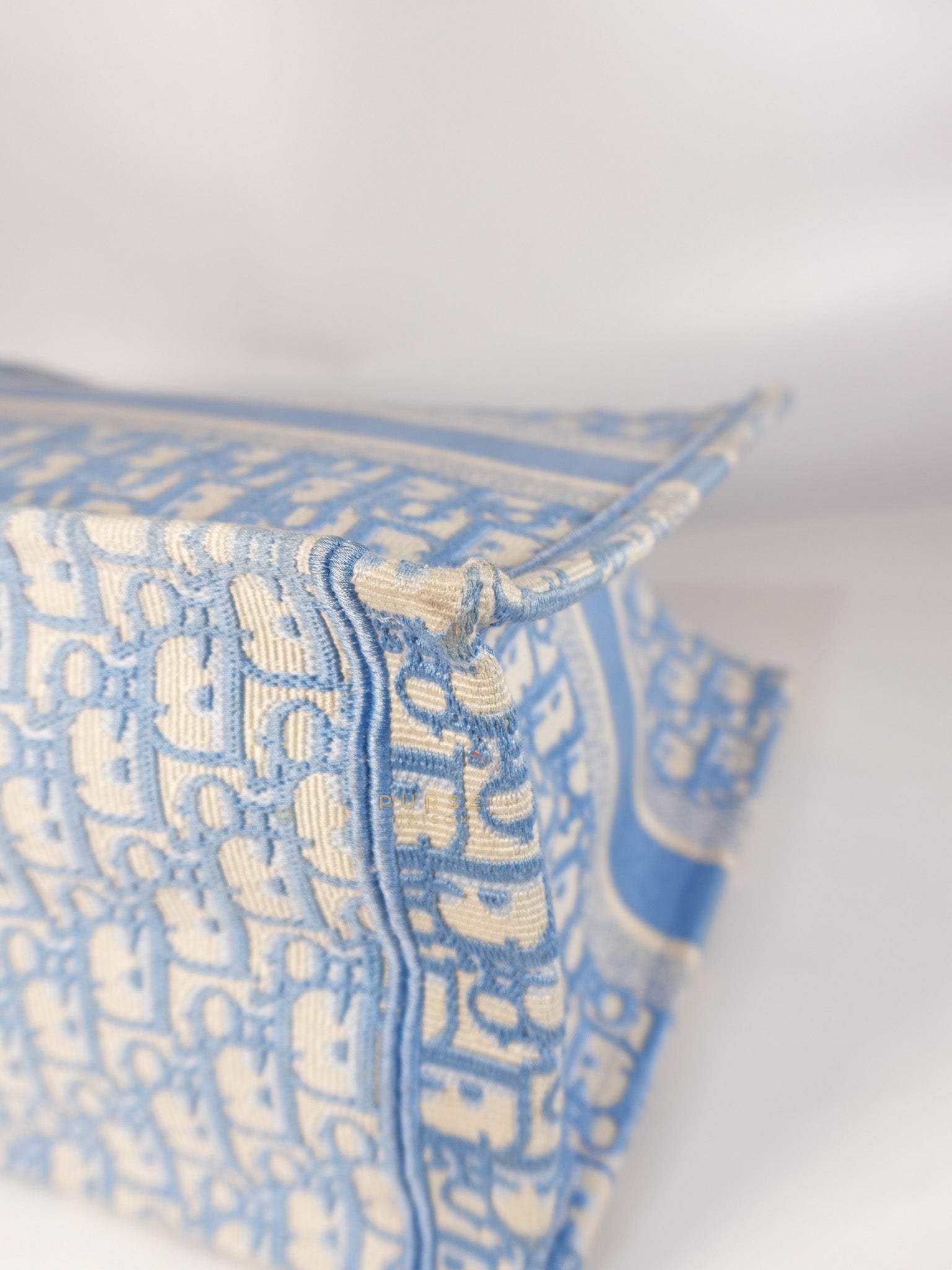 Book Tote Medium Sky Blue Oblique Canvas | Purse Maison Luxury Bags Shop