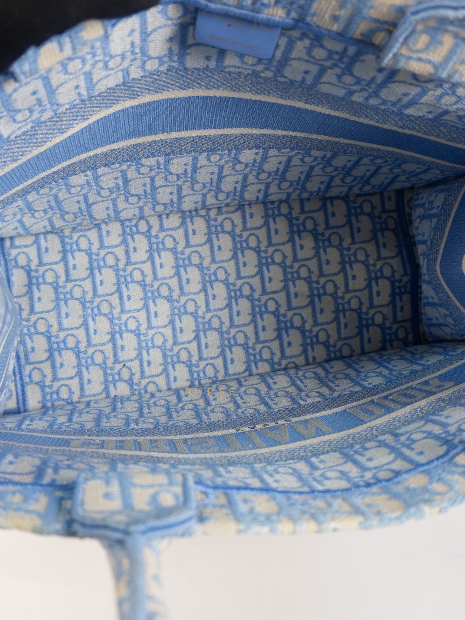 Book Tote Medium Sky Blue Oblique Canvas | Purse Maison Luxury Bags Shop