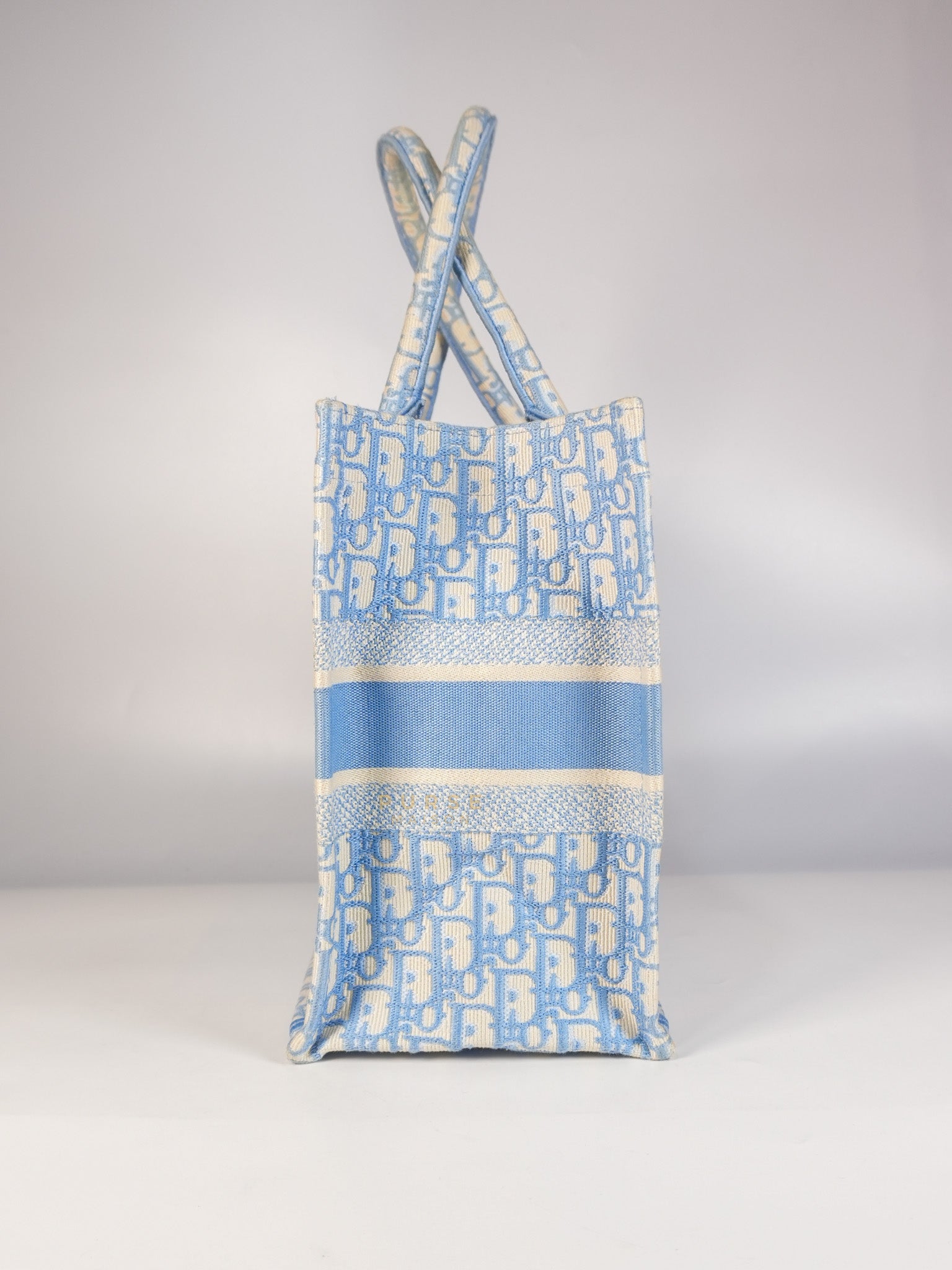 Book Tote Medium Sky Blue Oblique Canvas | Purse Maison Luxury Bags Shop