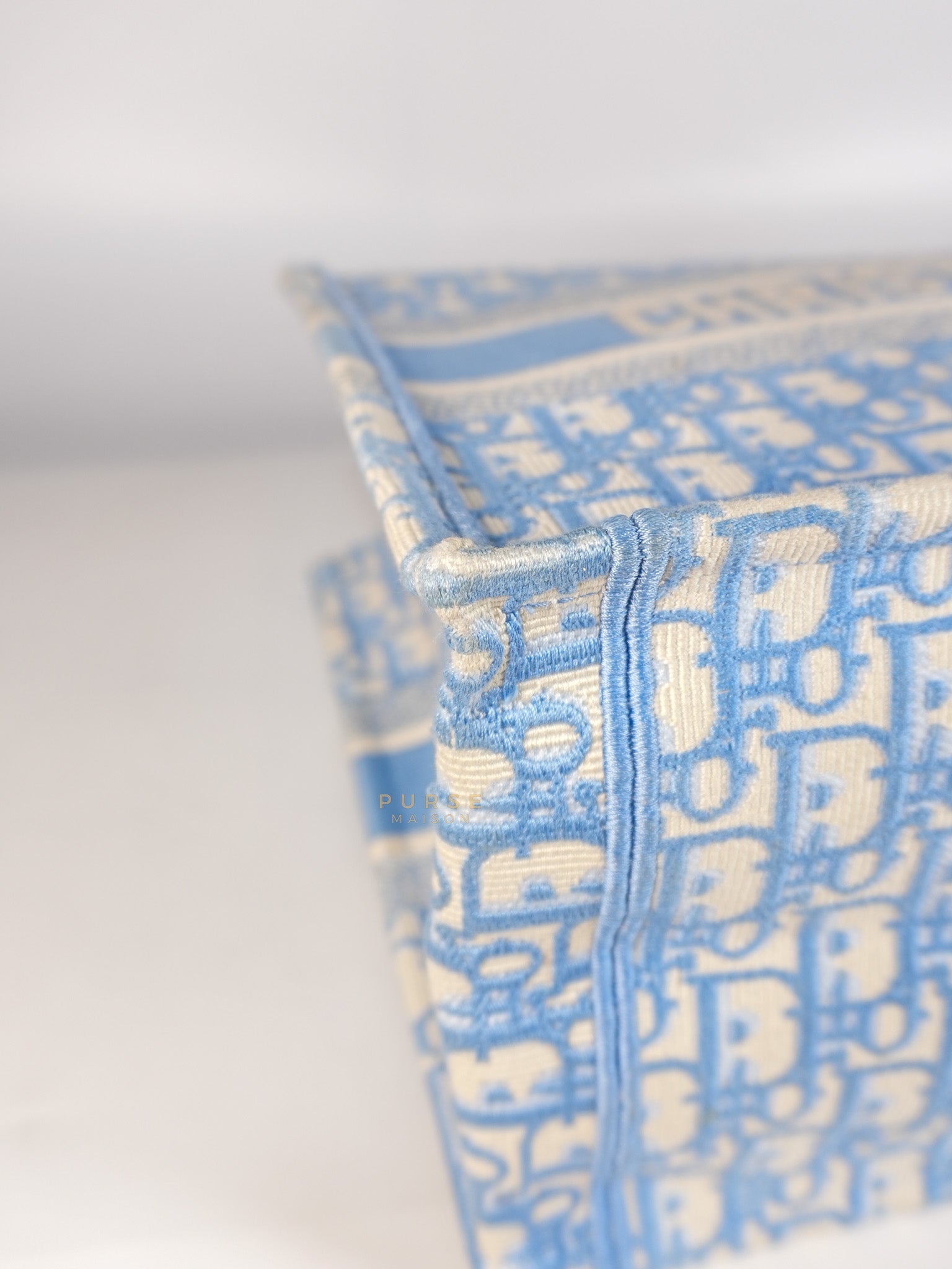 Book Tote Medium Sky Blue Oblique Canvas | Purse Maison Luxury Bags Shop