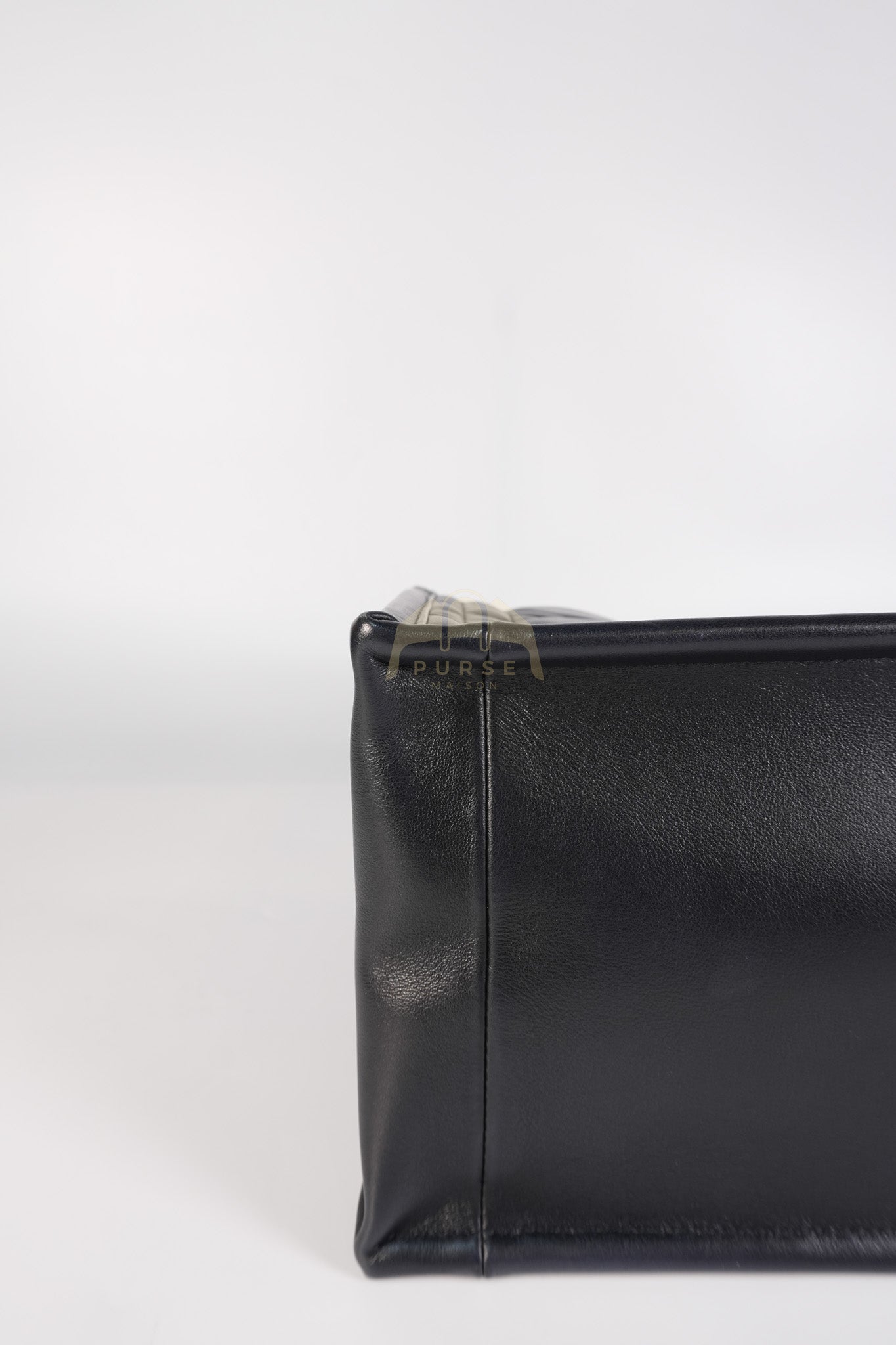 Book Tote Small in Black Macrocannage Calfskin Leather Light Gold Hardware | Purse Maison Luxury Bags Shop