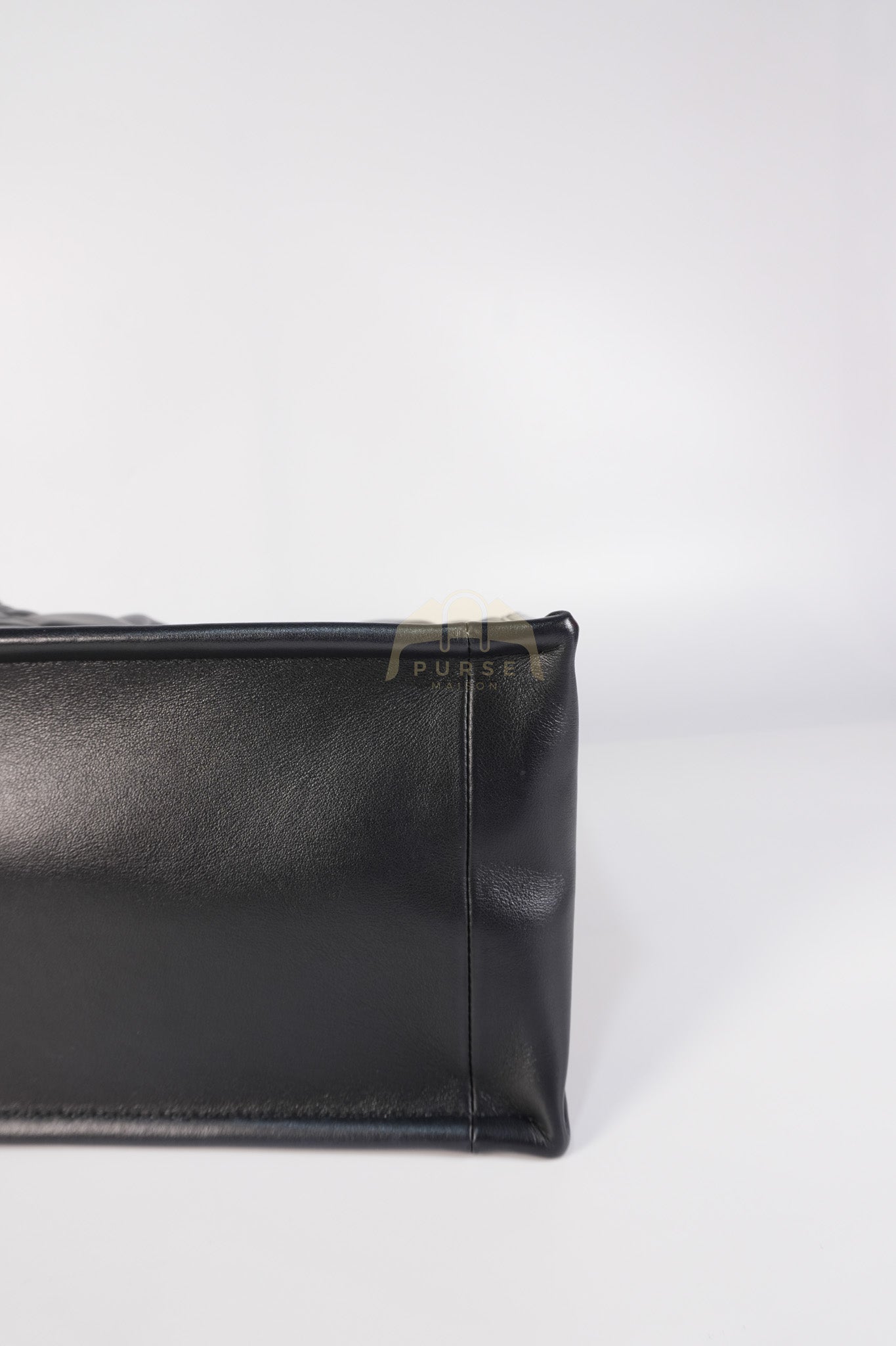 Book Tote Small in Black Macrocannage Calfskin Leather Light Gold Hardware | Purse Maison Luxury Bags Shop