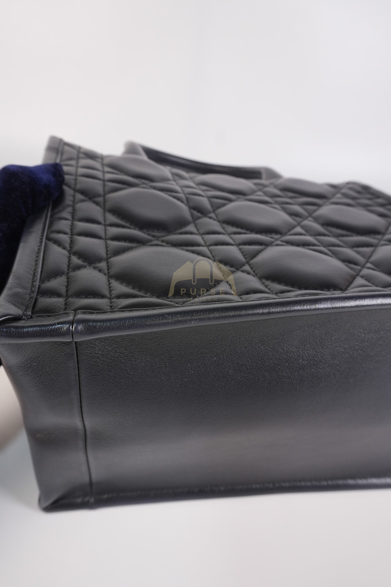 Book Tote Small in Black Macrocannage Calfskin Leather Light Gold Hardware | Purse Maison Luxury Bags Shop