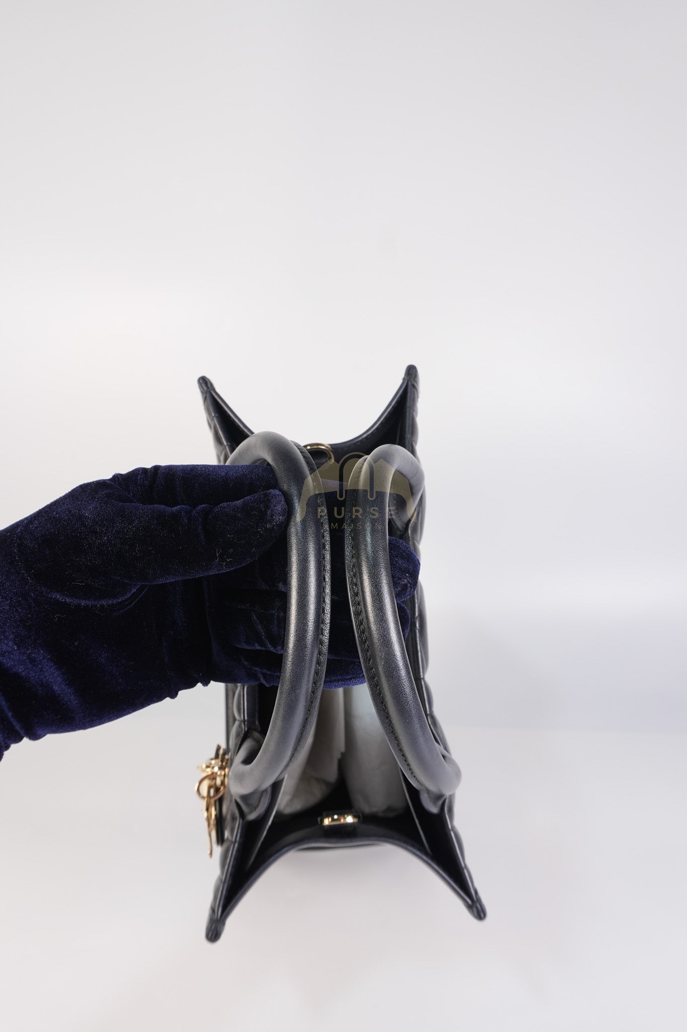 Book Tote Small in Black Macrocannage Calfskin Leather Light Gold Hardware | Purse Maison Luxury Bags Shop