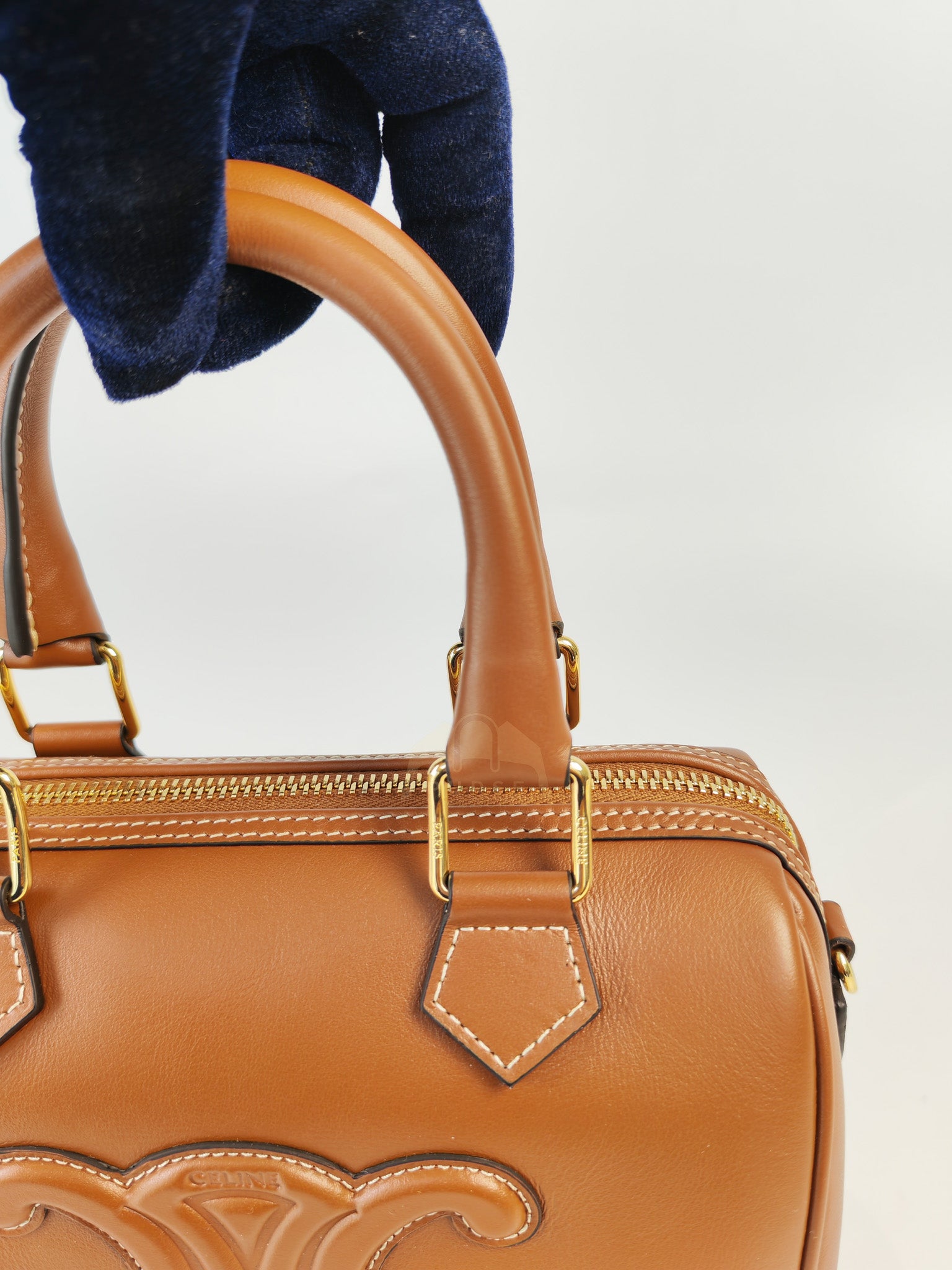Boston Bag Small in Tan Smooth Calfskin Leather & Gold Hardware | Purse Maison Luxury Bags Shop