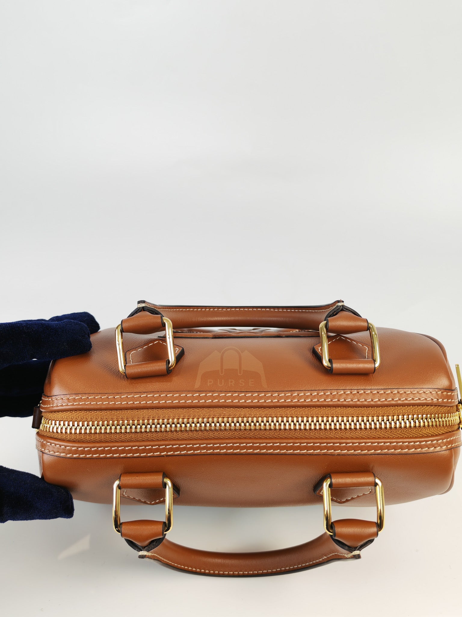 Boston Bag Small in Tan Smooth Calfskin Leather & Gold Hardware | Purse Maison Luxury Bags Shop