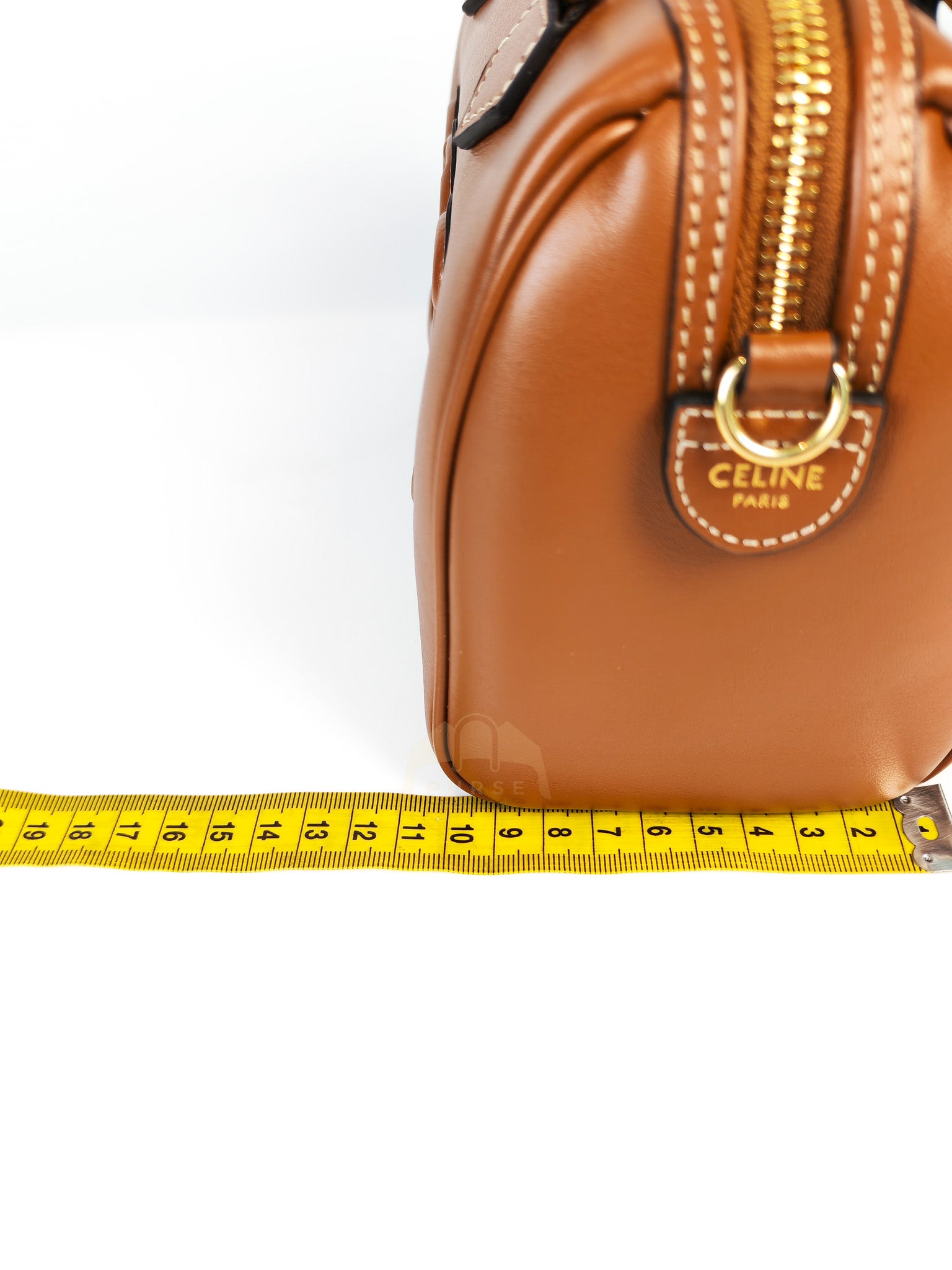 Boston Bag Small in Tan Smooth Calfskin Leather & Gold Hardware | Purse Maison Luxury Bags Shop