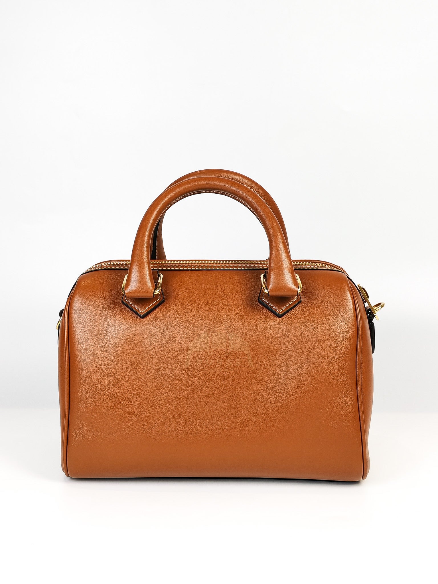 Boston Bag Small in Tan Smooth Calfskin Leather & Gold Hardware | Purse Maison Luxury Bags Shop