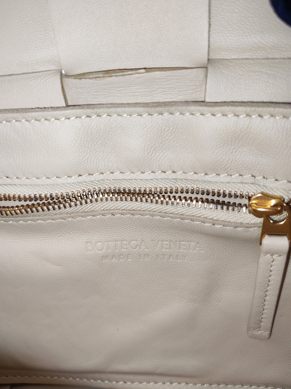 Bottega Veneta Cassette Crossbody Bag in Beige Calfskin Nappa Leather and Gold Hardware | Purse Maison Luxury Bags Shop