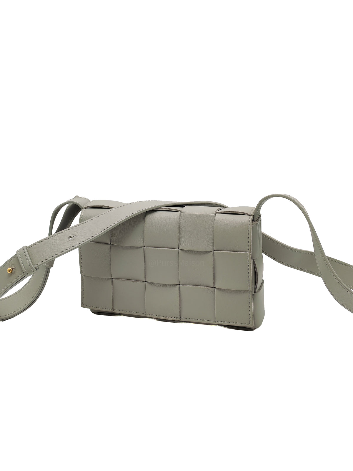Bottega Veneta Cassette Crossbody Bag in Gray Intrecciato Leather | Purse Maison Luxury Bags Shop