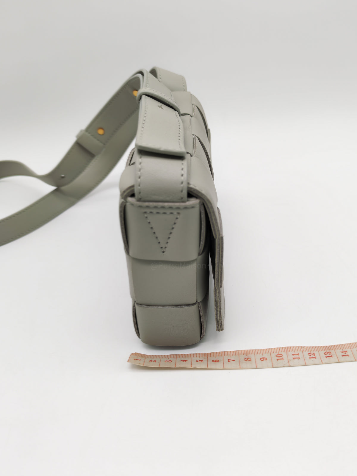Bottega Veneta Cassette Crossbody Bag in Gray Intrecciato Leather | Purse Maison Luxury Bags Shop