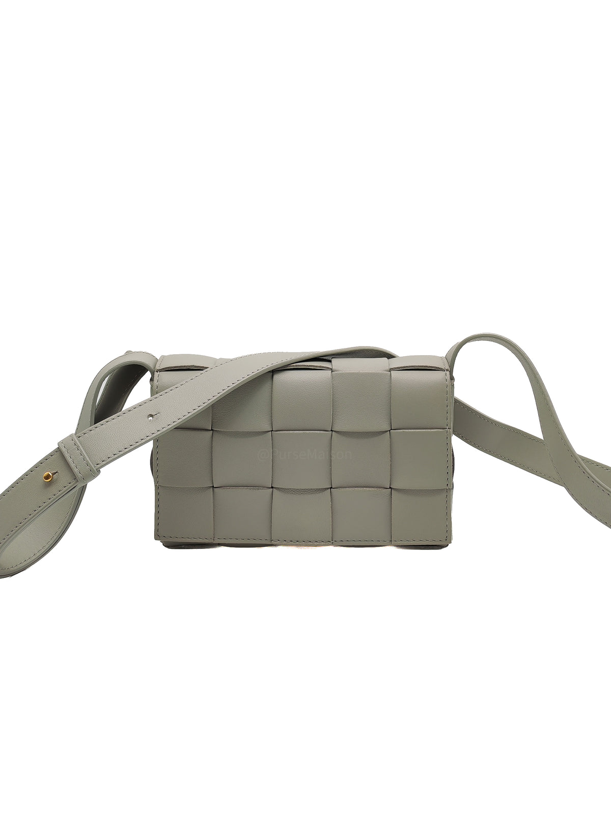 Bottega Veneta Cassette Crossbody Bag in Gray Intrecciato Leather | Purse Maison Luxury Bags Shop