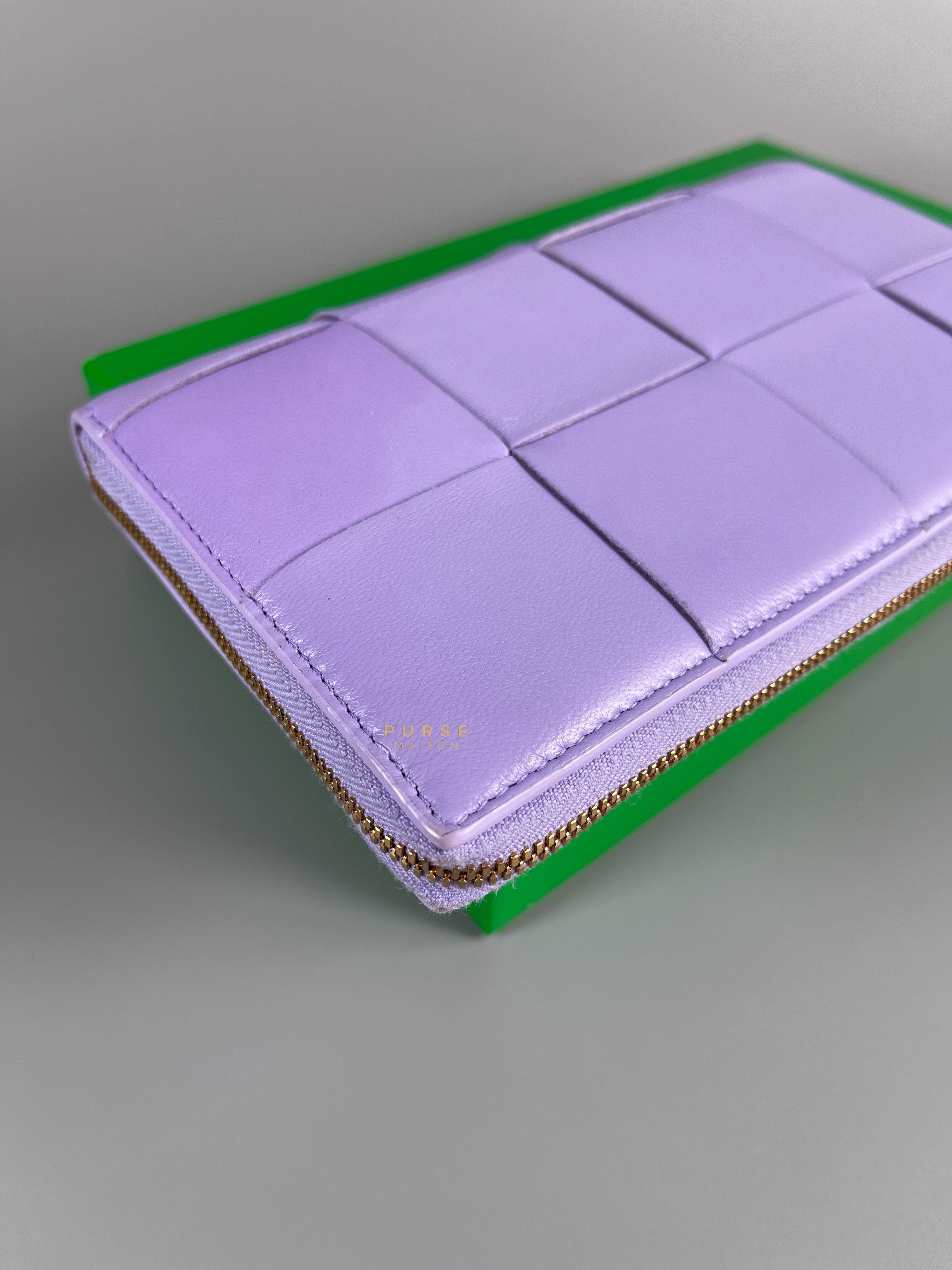 Bottega Veneta Cassette Long Zip Wallet in Purple | Purse Maison Luxury Bags Shop