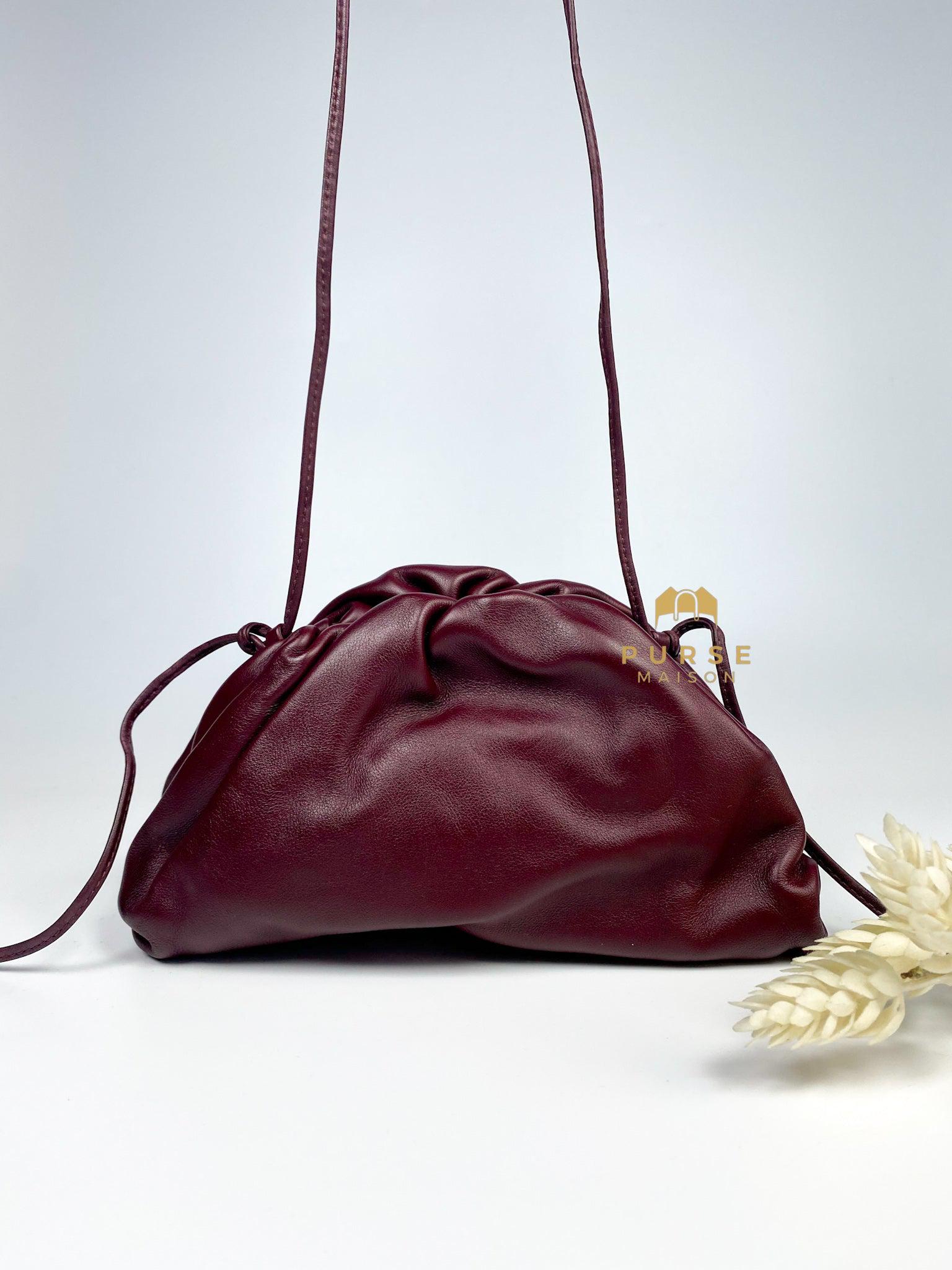 Bottega Veneta Cloud Pouch Maroon Leather Bag