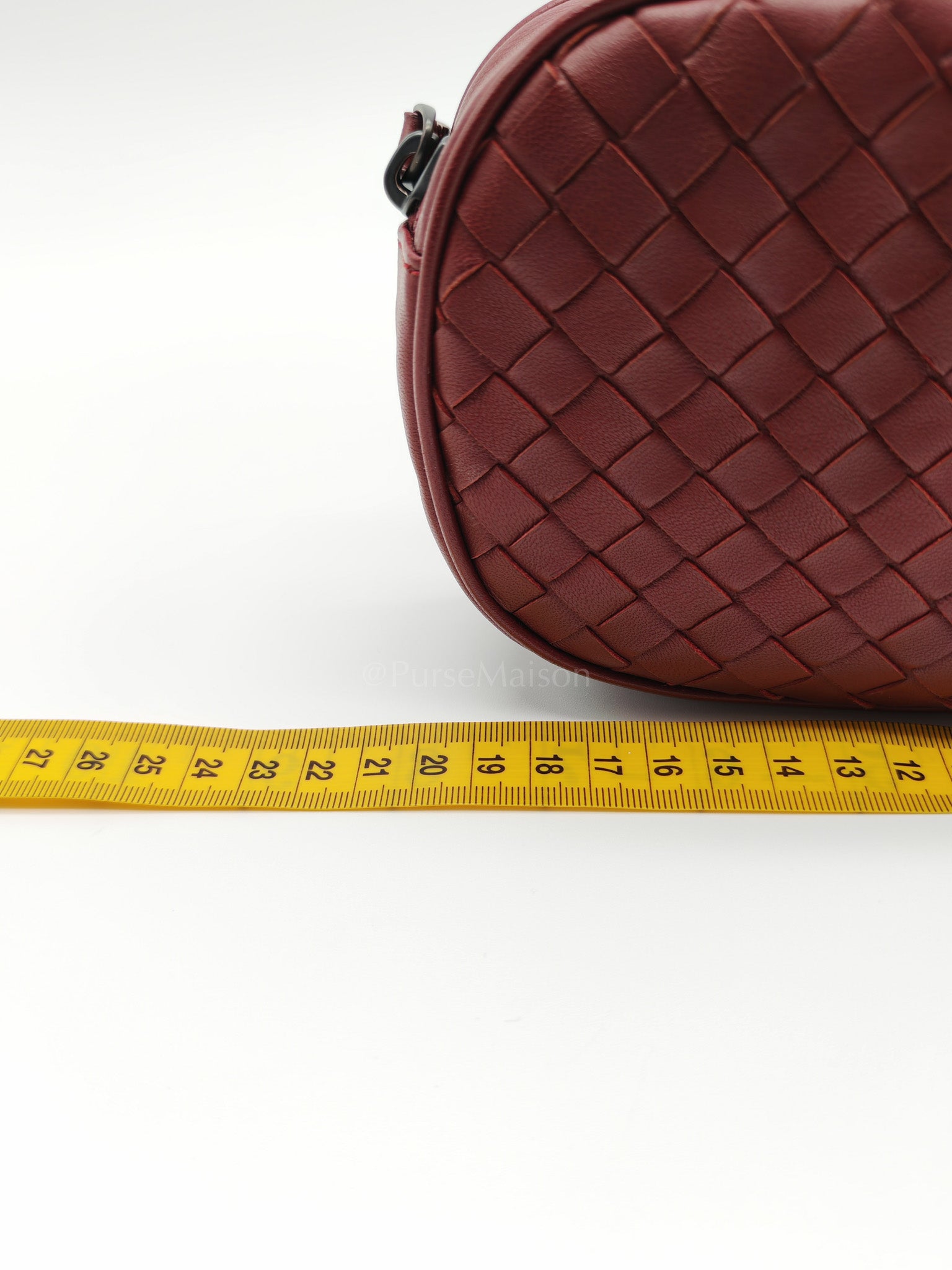 Intrecciato Burgundy Nappa Leather Belt Bag | Purse Maison Luxury Bags Shop