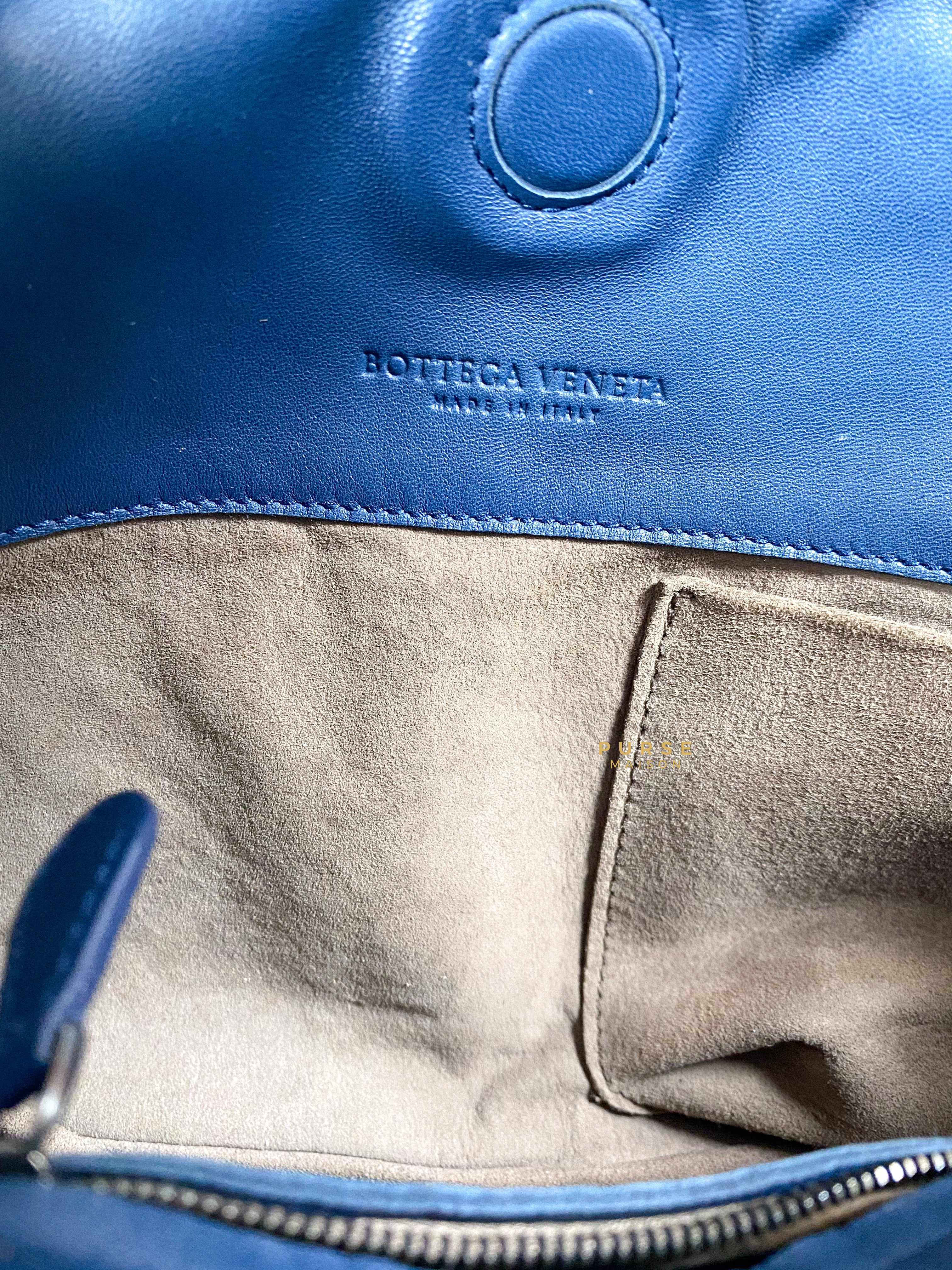Bottega Veneta Intrecciato Medium Campana Hobo Blue Bag