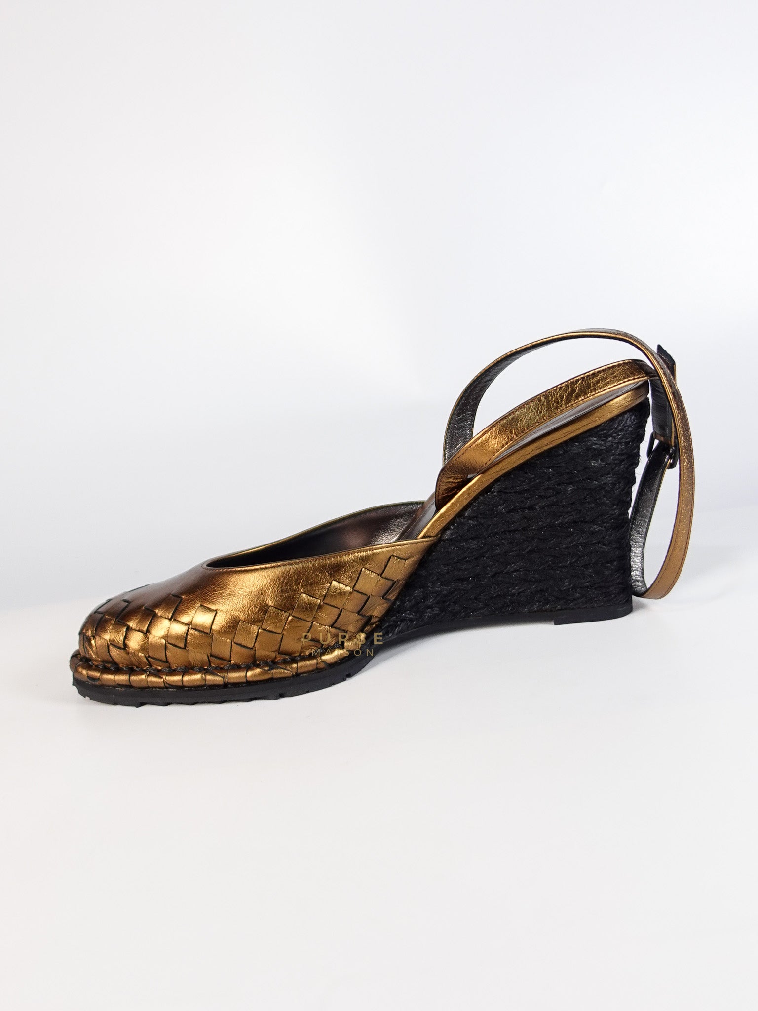 Metallic Brown Intrecciato Leather Sandals Size 40 EU (25.5cm) | Purse Maison Luxury Bags Shop