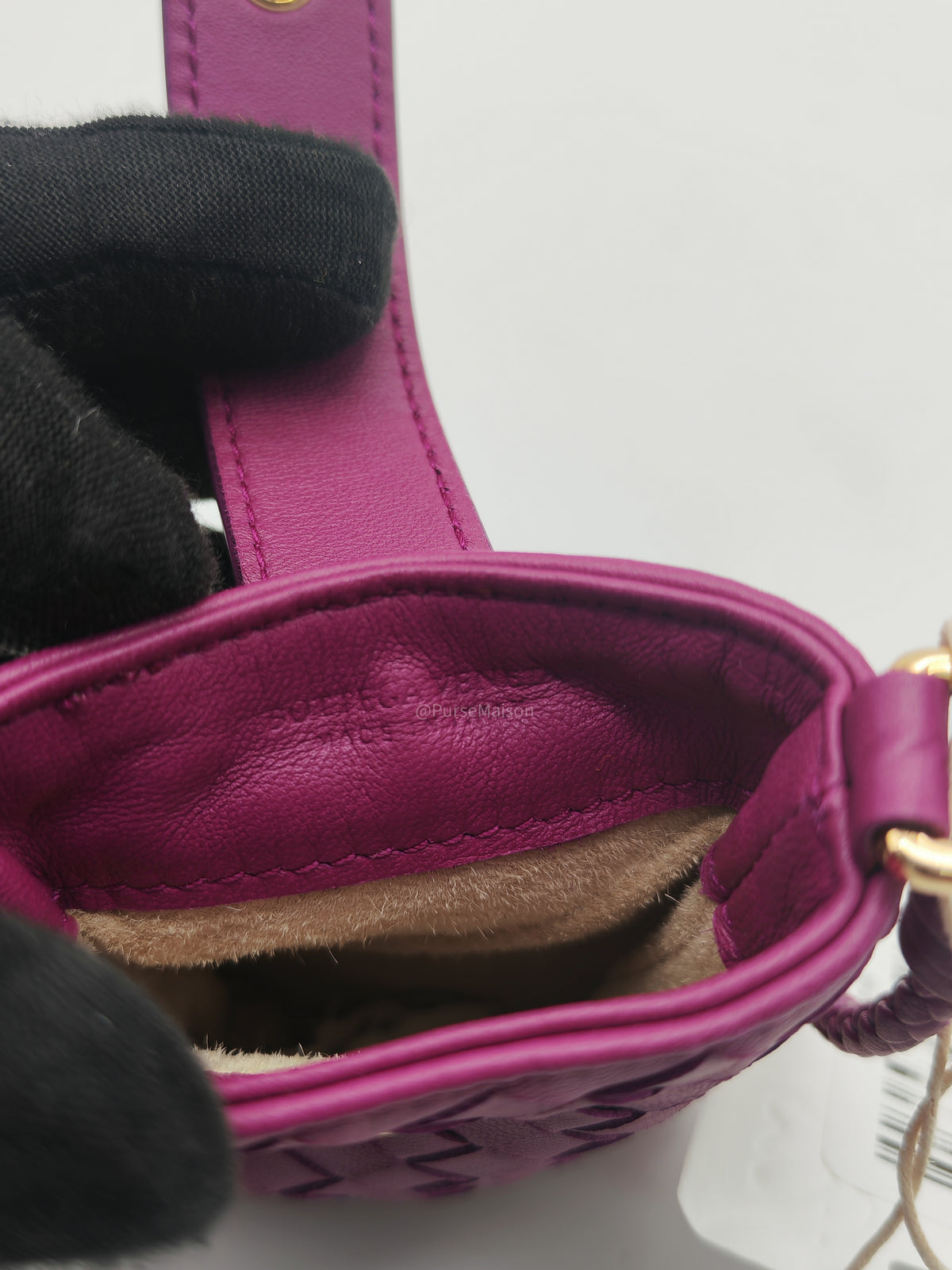 Bottega Veneta Pouch Card Holder in Vibrant Violet Intrecciato Nappa Woven Leather | Purse Maison Luxury Bags Shop