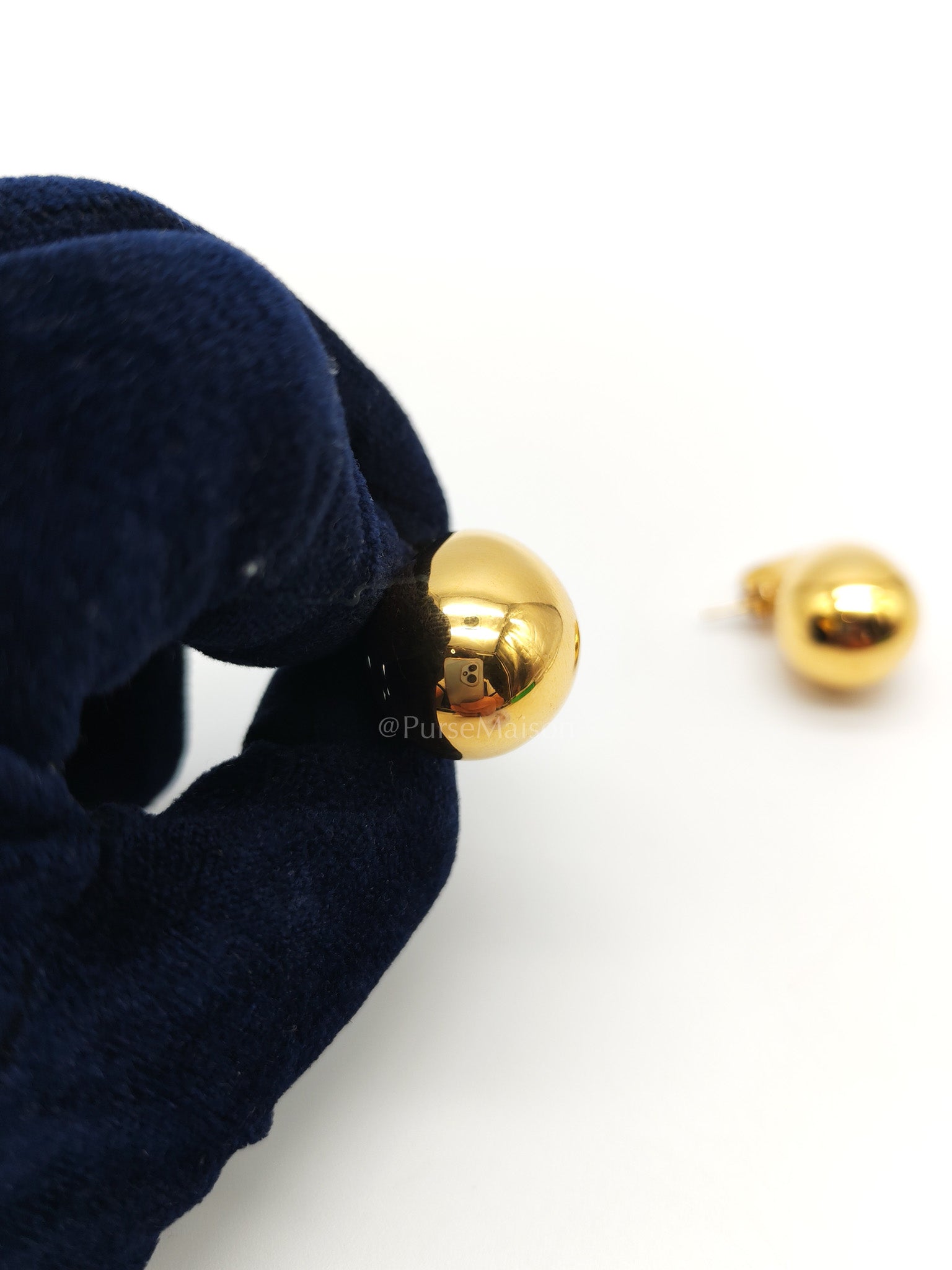 Bottega Veneta Tear Drop Earrings in Gold | Purse Maison Luxury Bags Shop