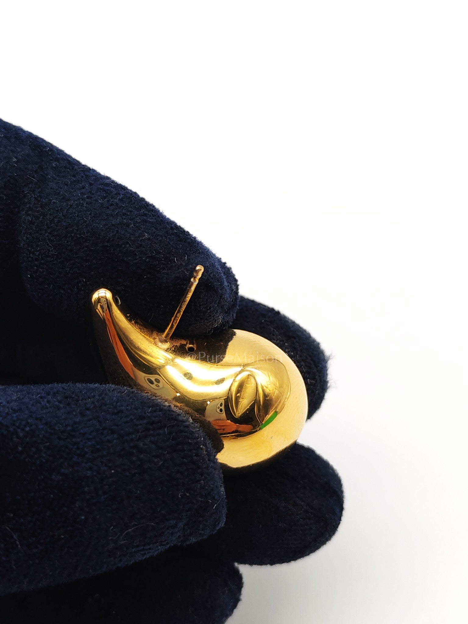 Bottega Veneta Tear Drop Earrings in Gold | Purse Maison Luxury Bags Shop