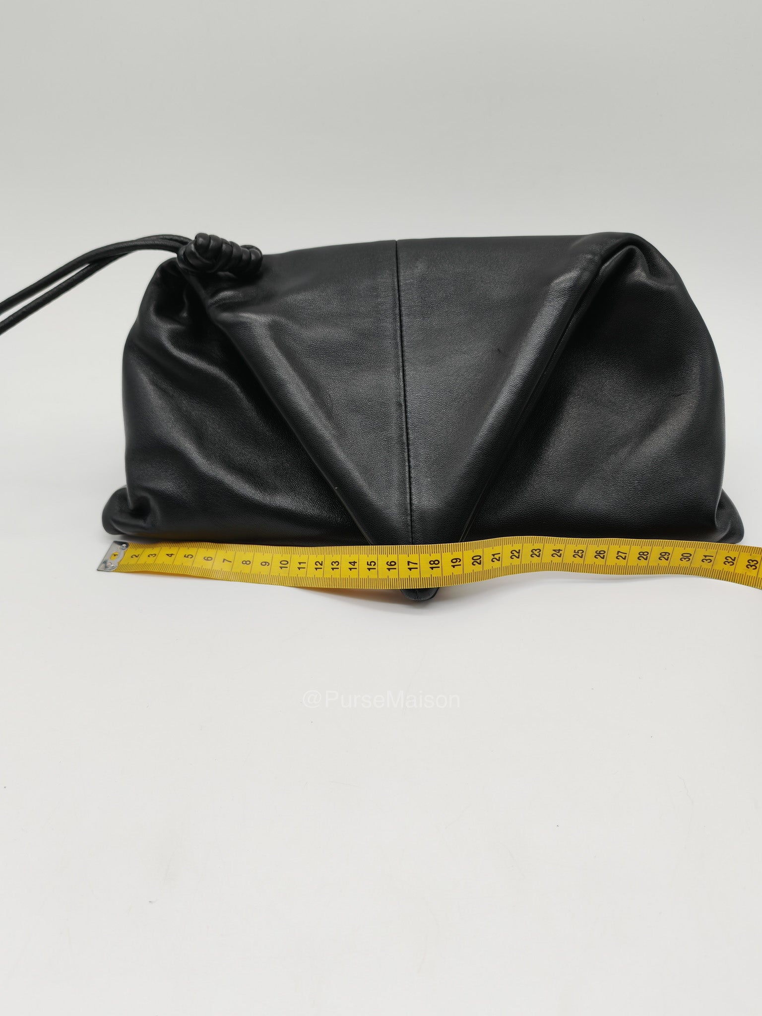 Bottega Veneta Trine Envelope Clutch in Black Smooth Calfskin Leather | Purse Maison Luxury Bags Shop