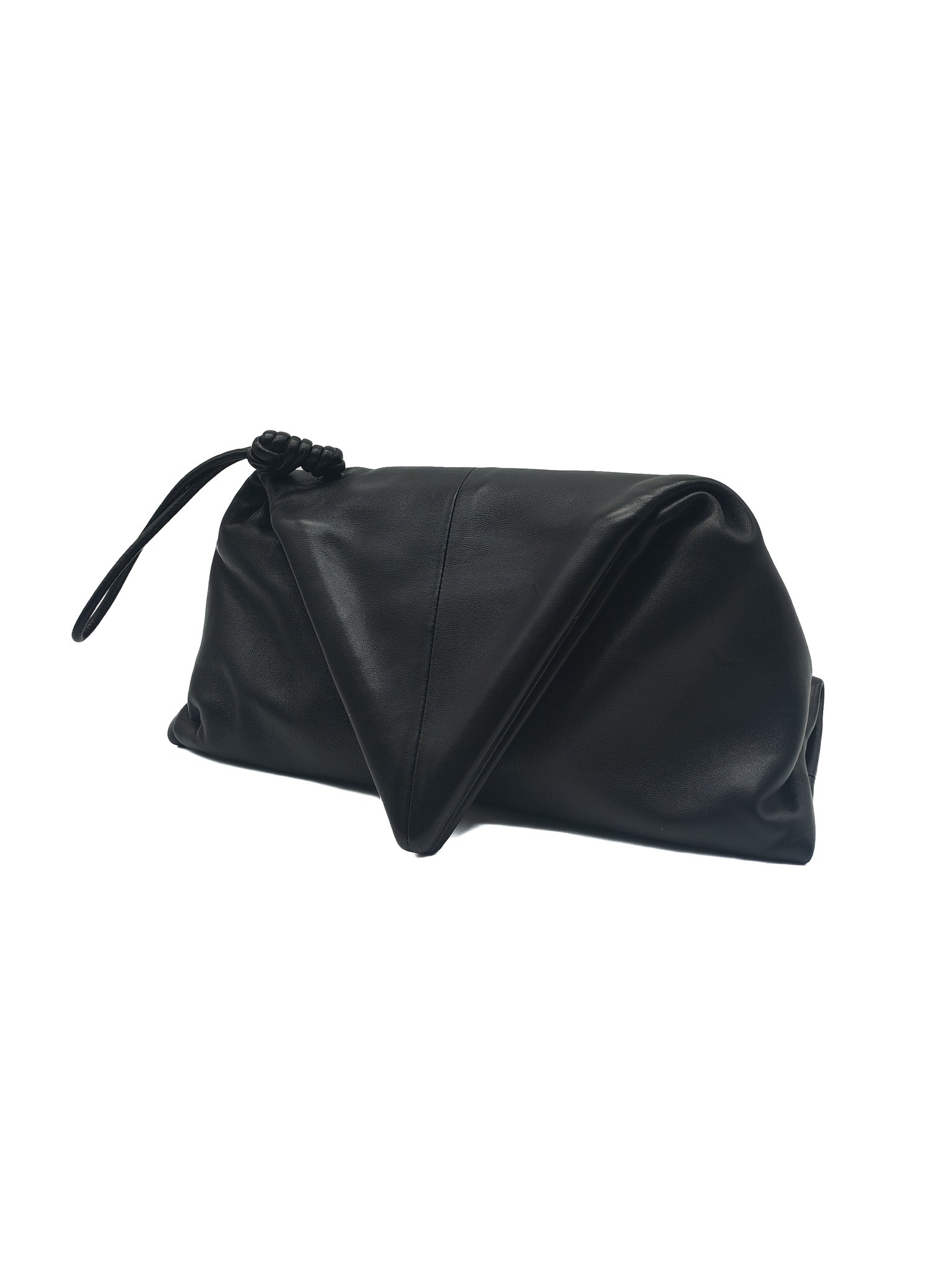 Bottega Veneta Trine Envelope Clutch in Black Smooth Calfskin Leather | Purse Maison Luxury Bags Shop