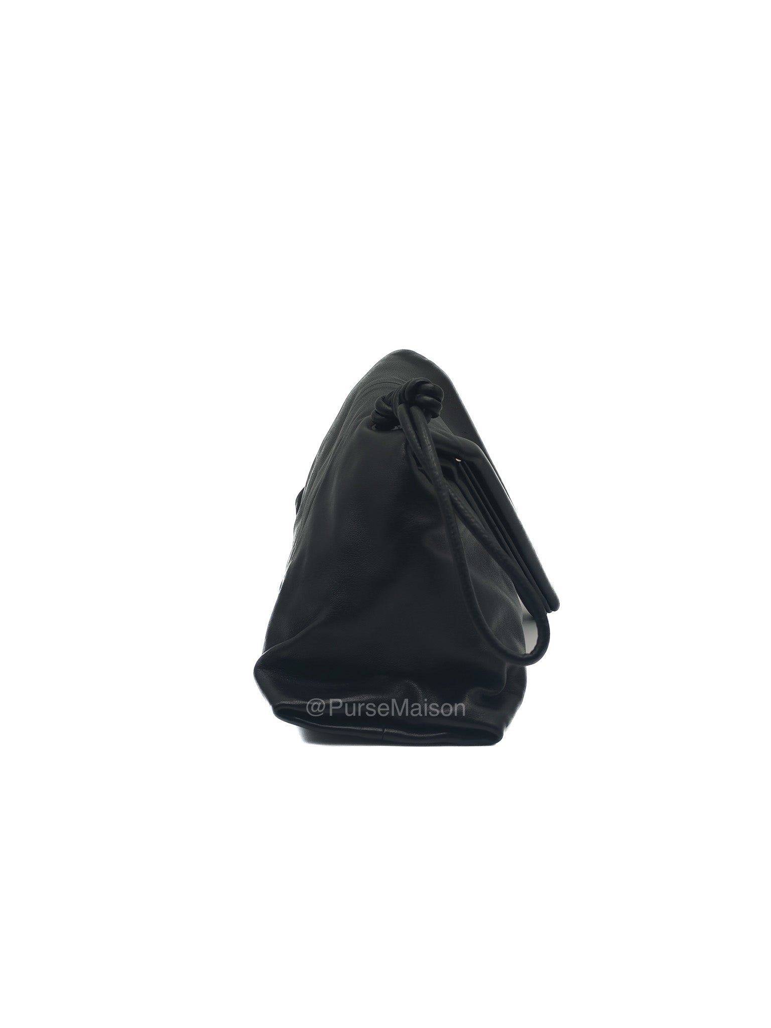 Bottega Veneta Trine Envelope Clutch in Black Smooth Calfskin Leather | Purse Maison Luxury Bags Shop