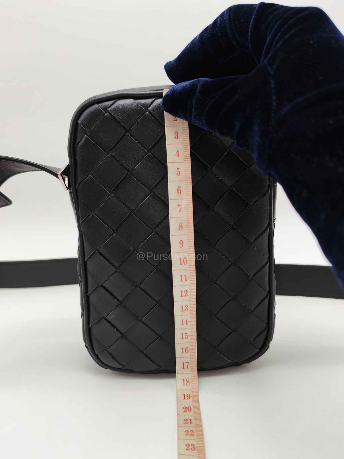 Bottega Veneta Zipped Phone Pouch Bag in Black Intrecciato Woven Leather & Silver Hardware | Purse Maison Luxury Bags Shop