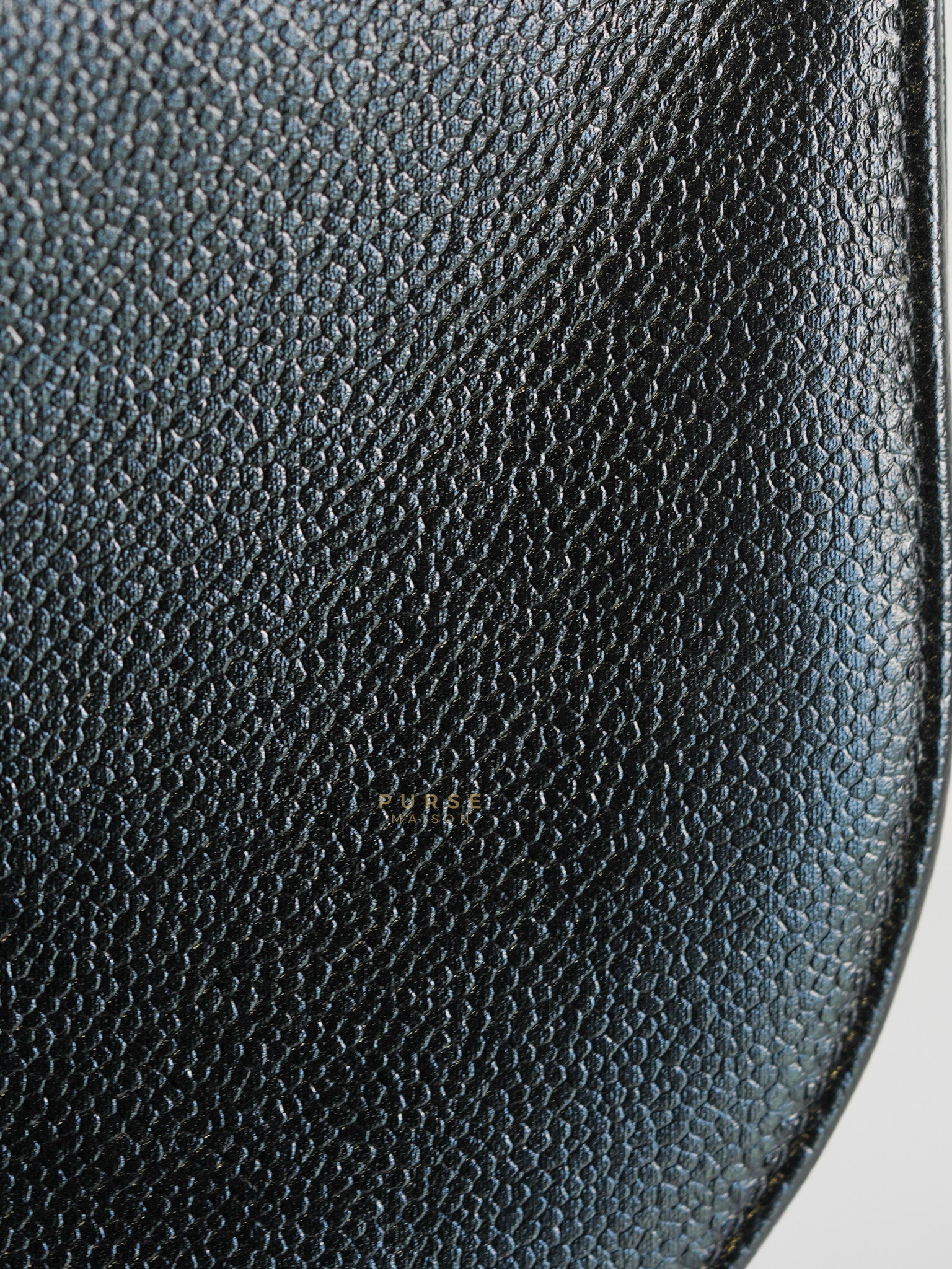 Boy Crescent Black Quilted Caviar Leather Aged Gold Hardware (Microchip) | Purse Maison Luxury Bags Shop