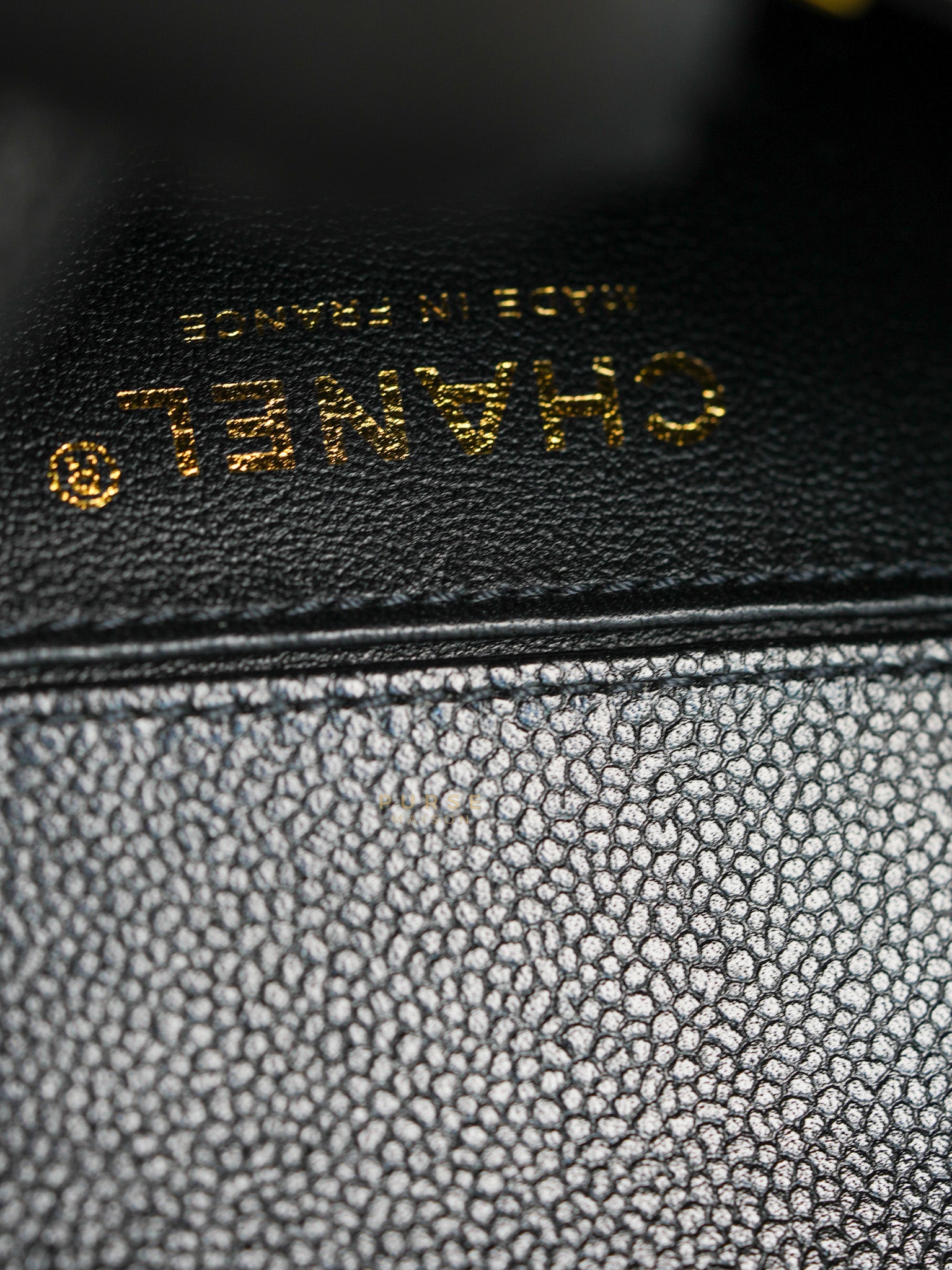 Boy Crescent Black Quilted Caviar Leather Aged Gold Hardware (Microchip) | Purse Maison Luxury Bags Shop